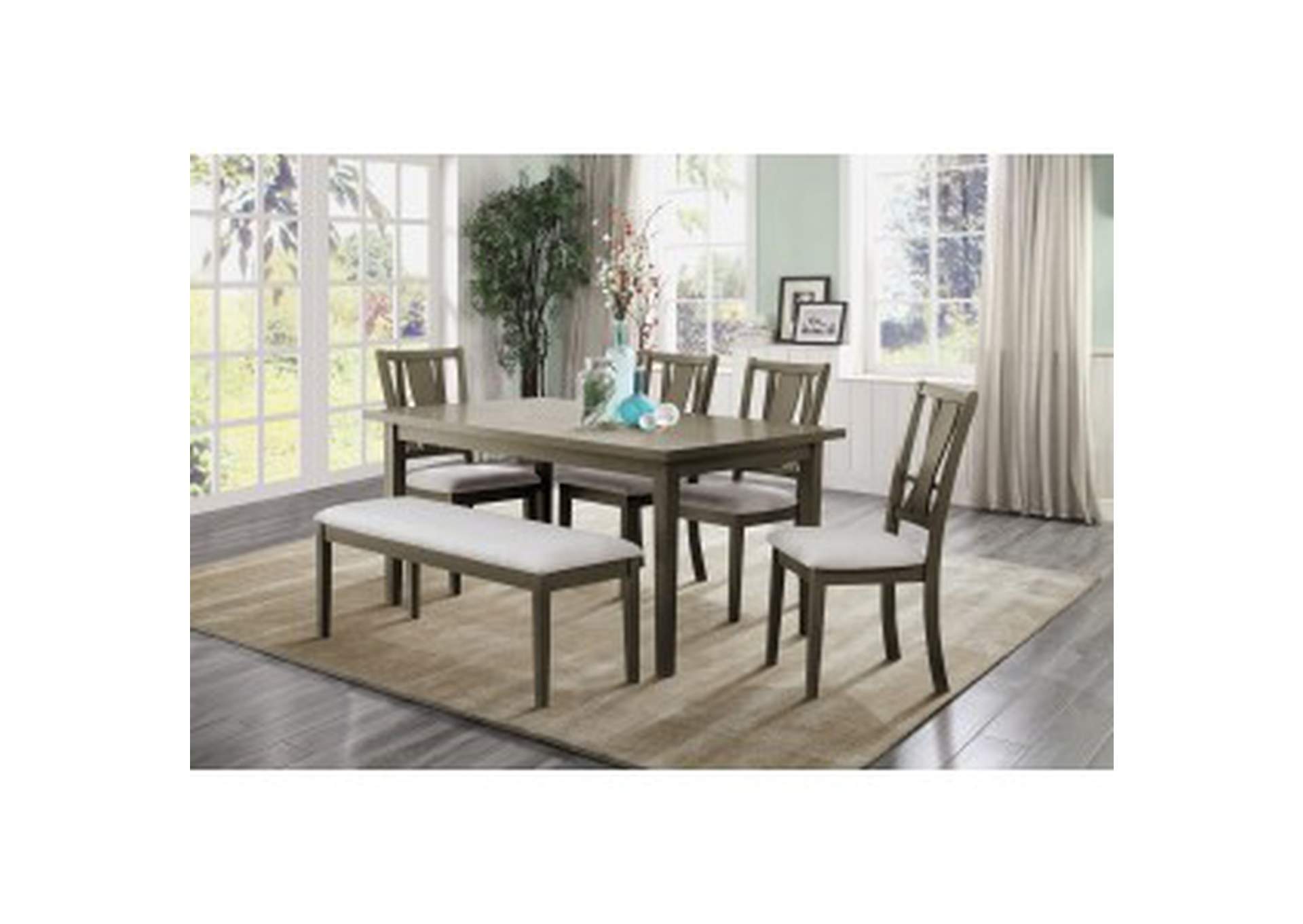 Gray Mindy 6 Piece Pack Dining Set, Gray Mindy,Homelegance