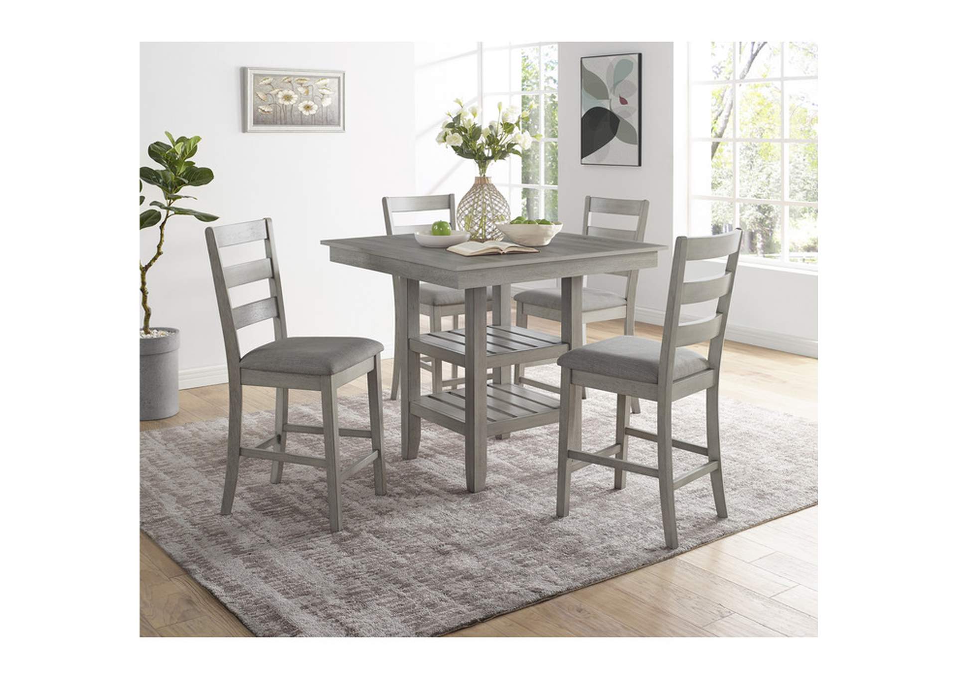melamine 5 Piece Counter Height Dining Set, Melamine,Homelegance