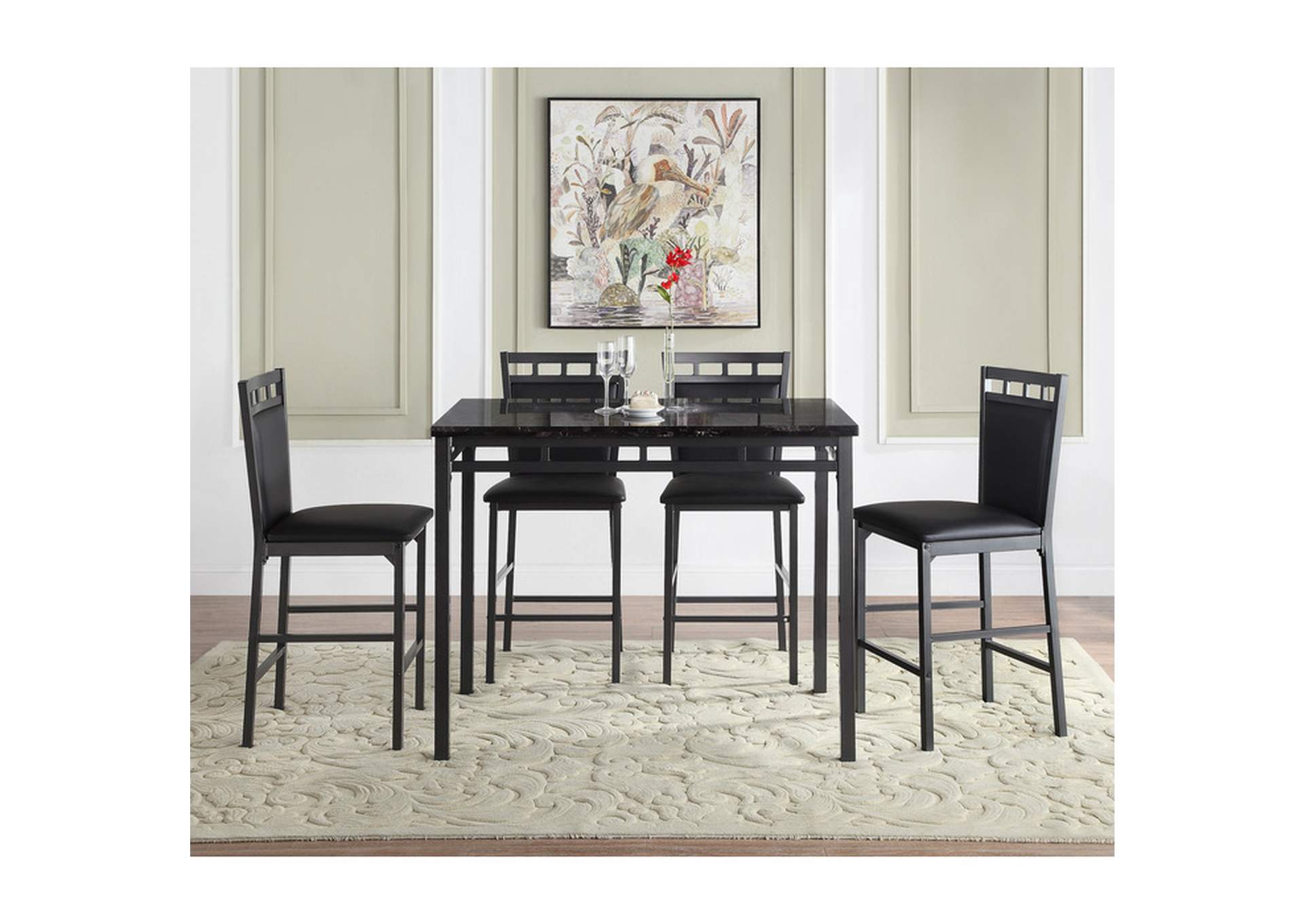 5 Piece Counter Height Dining Set Set,Homelegance