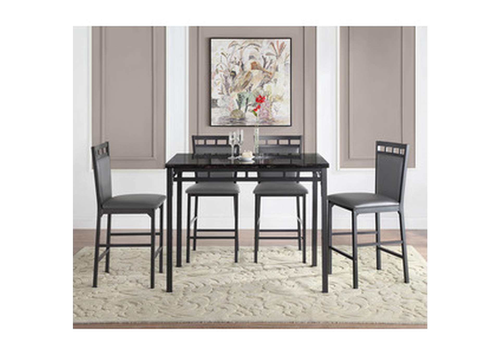 5 Piece Counter Height Dining Set Set,Homelegance