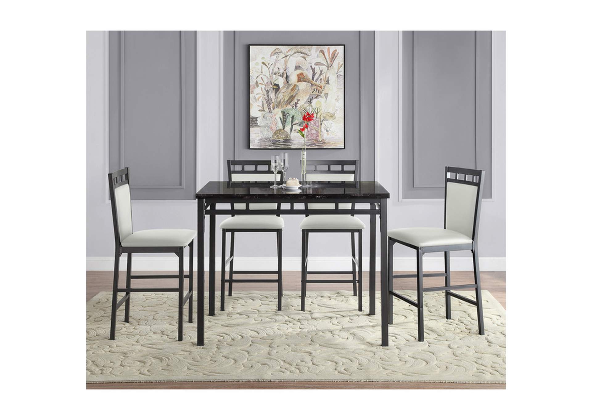 5 Piece Counter Height Dining Set Set,Homelegance