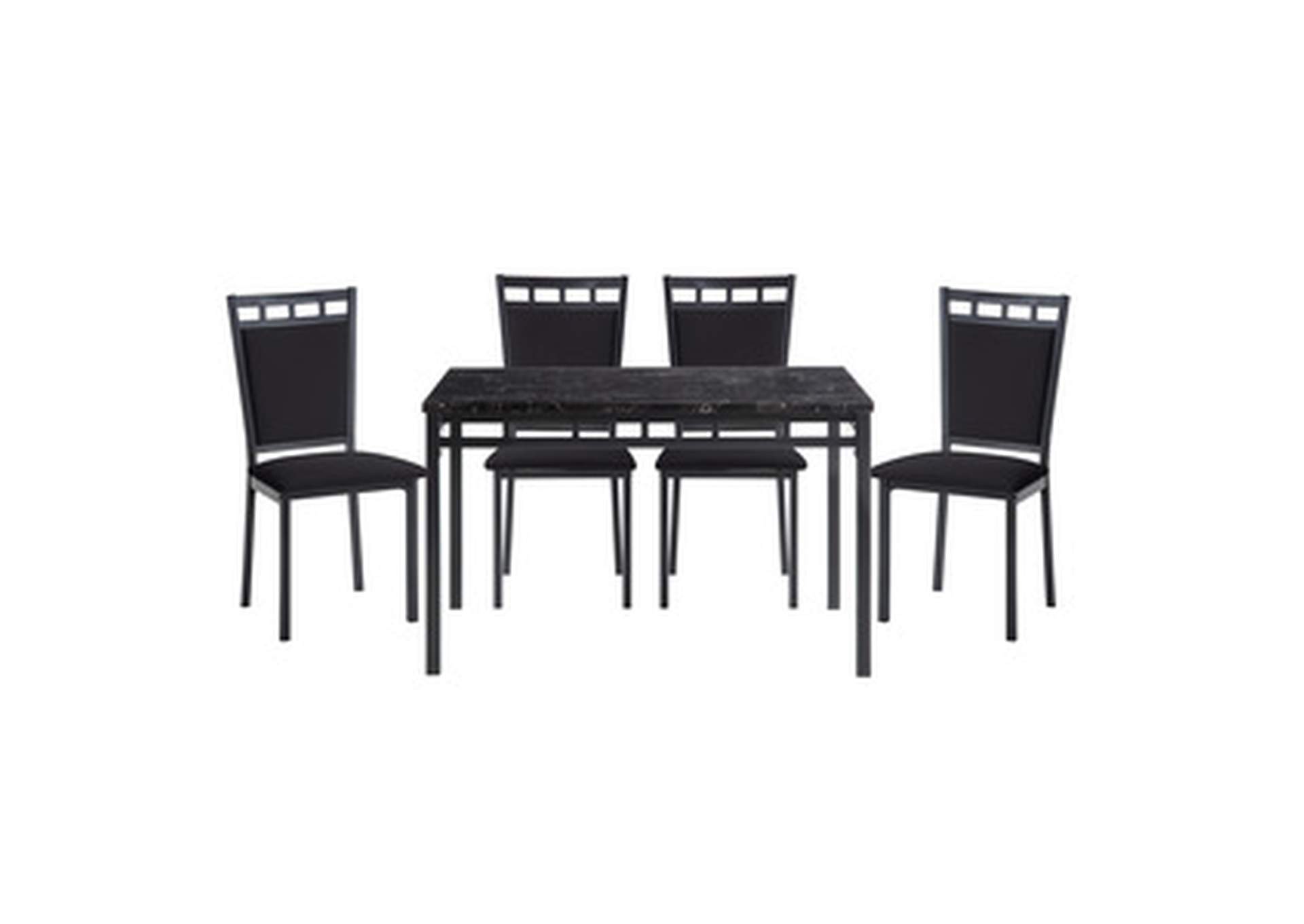 5 Piece Dining Set, Faux Mrble Top,Homelegance