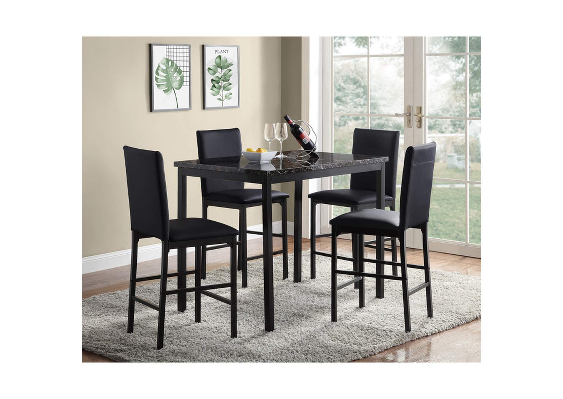 5Piece Dining Set (Tb+4S),Homelegance