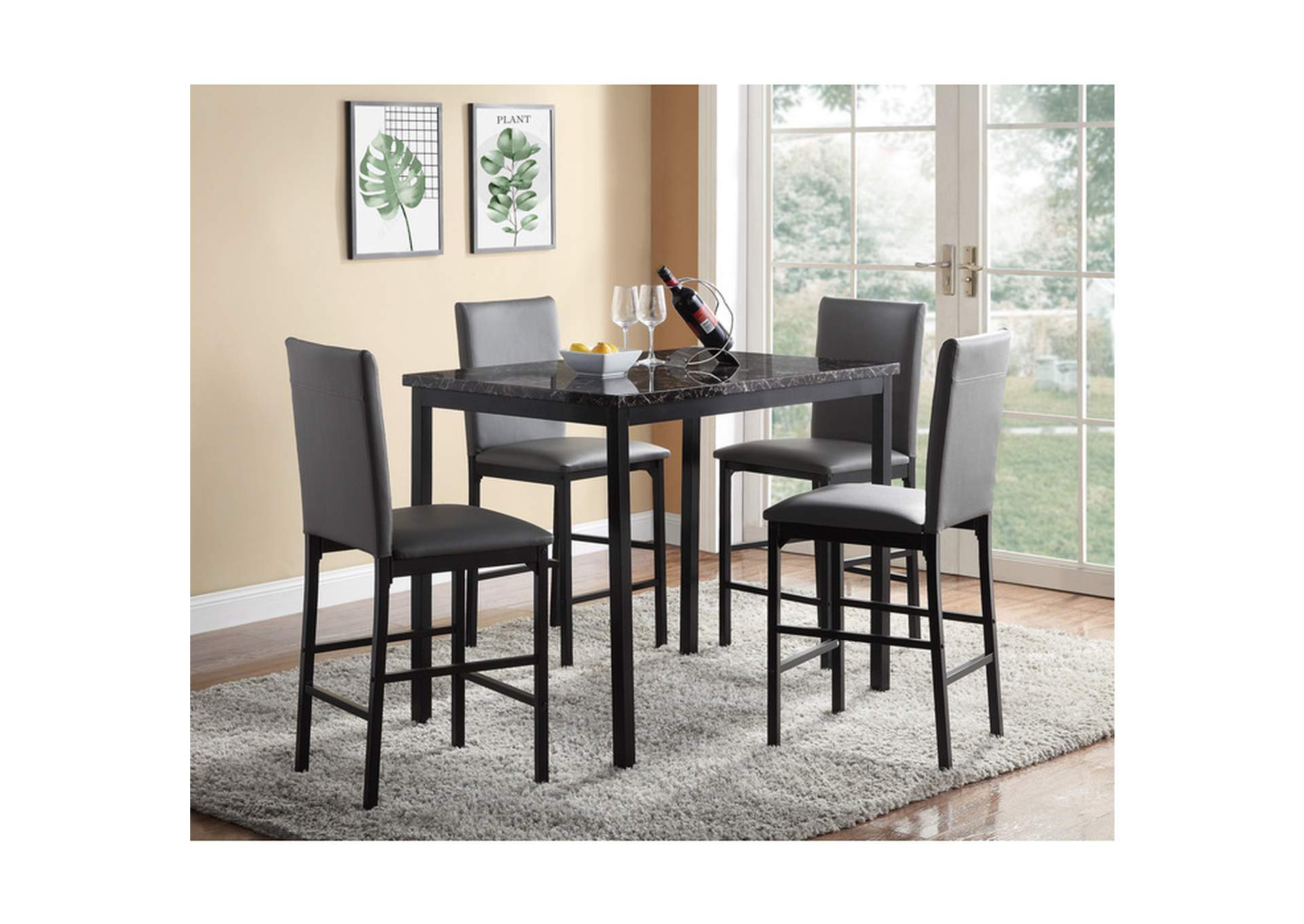 5 Piece Dining Set (Tb+4S),Homelegance