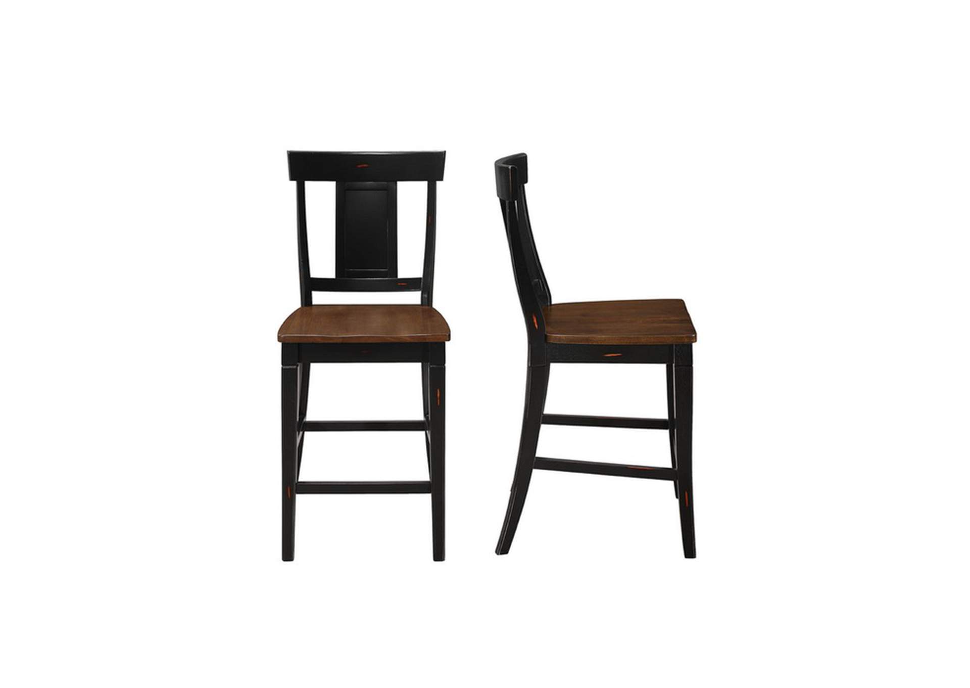 black Panel Back 24" Counter Height Chair,Bk,3A,Homelegance