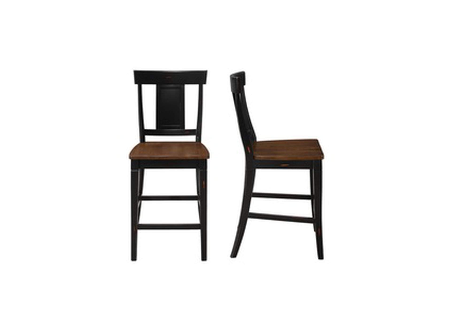black Panel Back 24" Counter Height Chair,Bk,3A,Homelegance