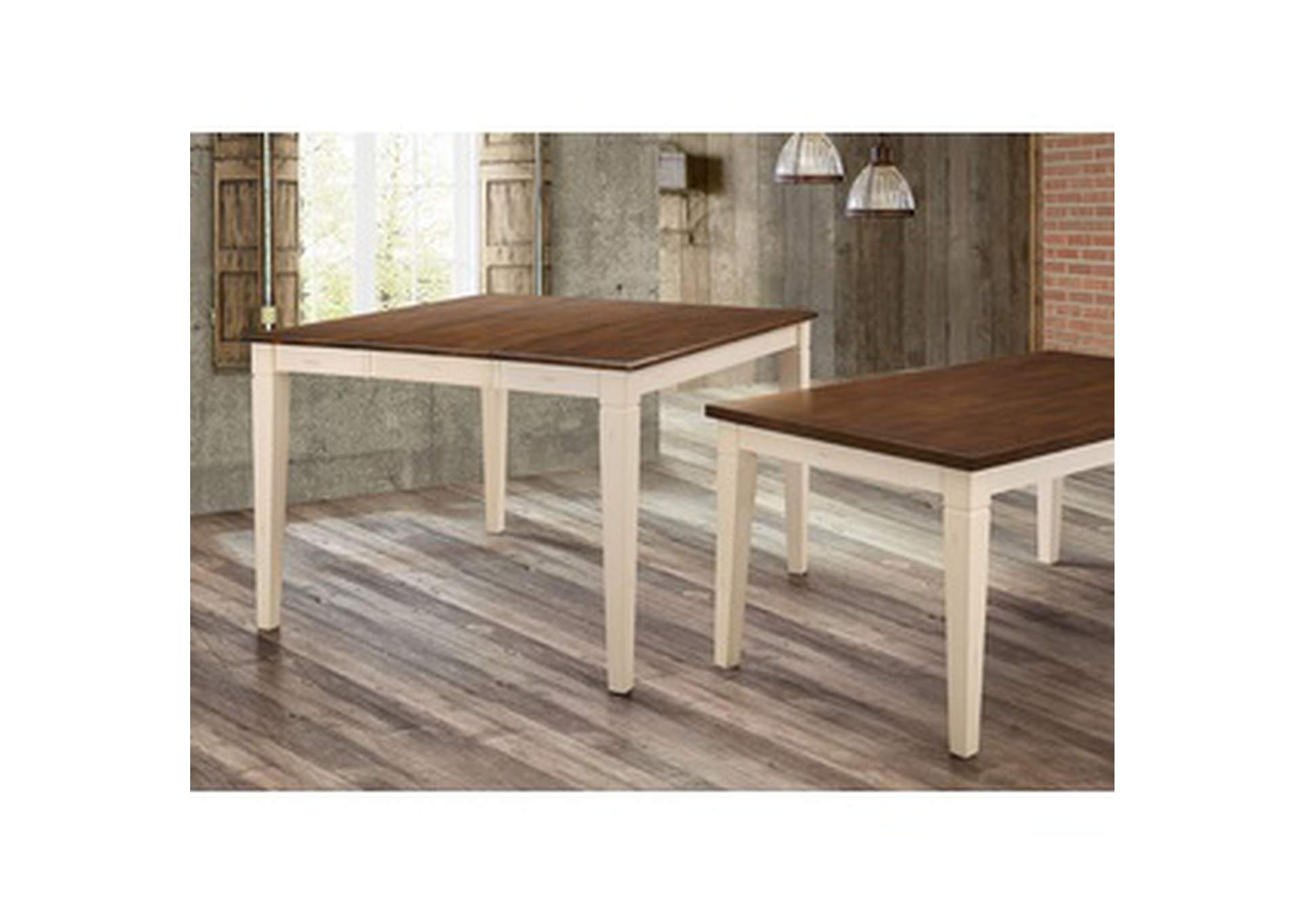 white Rect/Sq Counter Height Table W/ 18" Butfly Leaf,White,Homelegance
