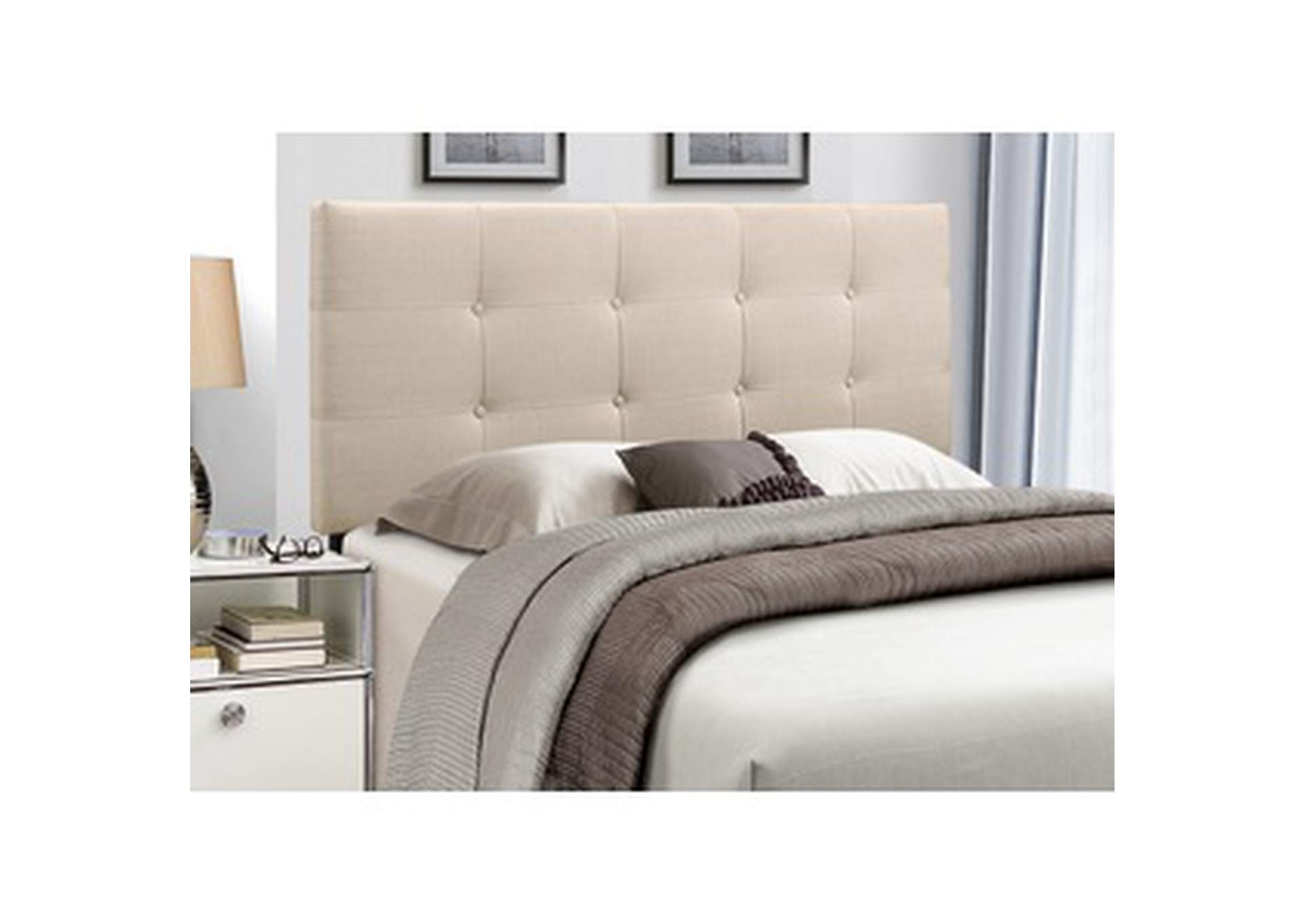 Beige Fabric King Headboard Only W/Beige Fabric,3A,Homelegance