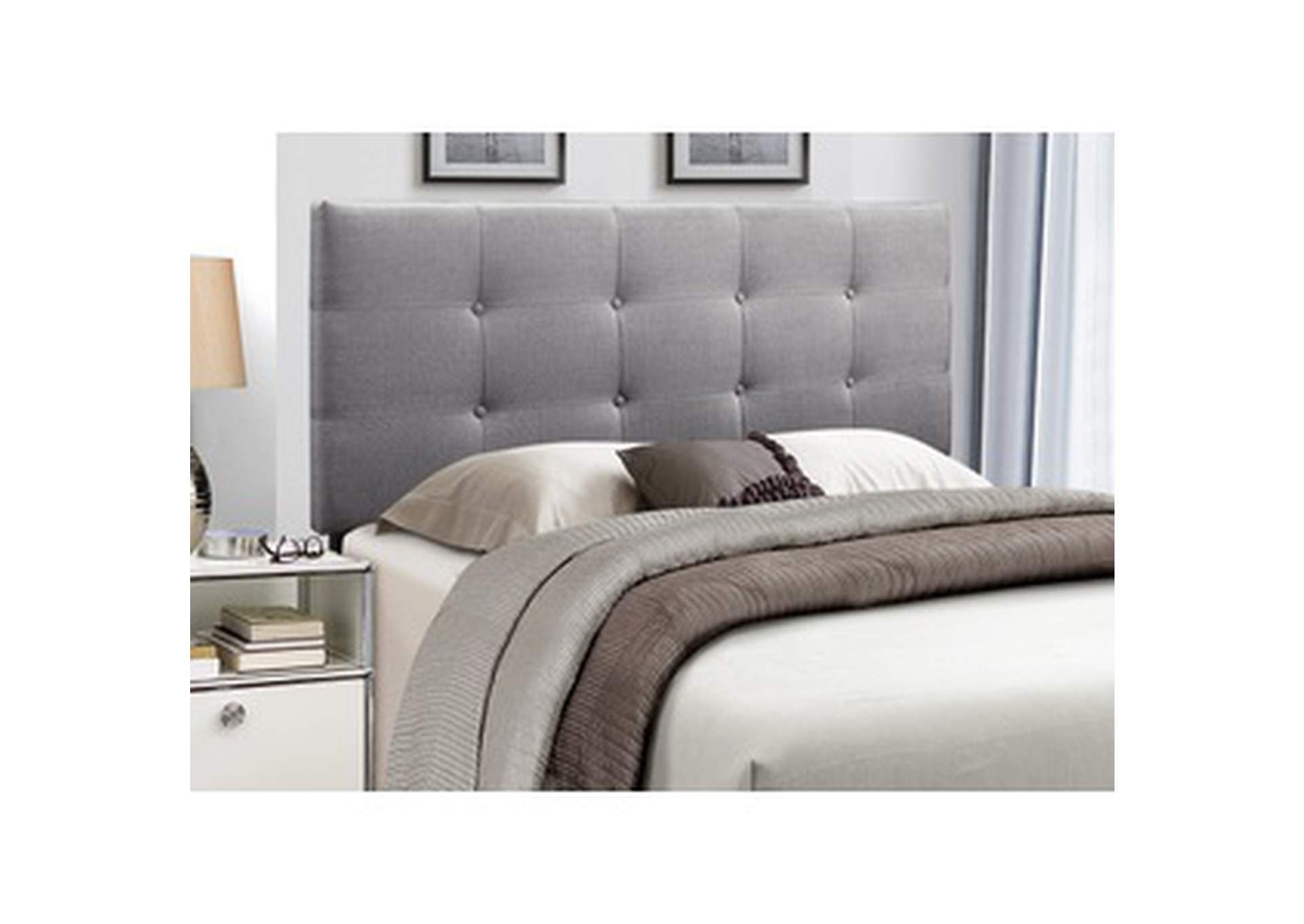 Grey Fabric King Headboard Only W/Grey Fabric,3A,Homelegance