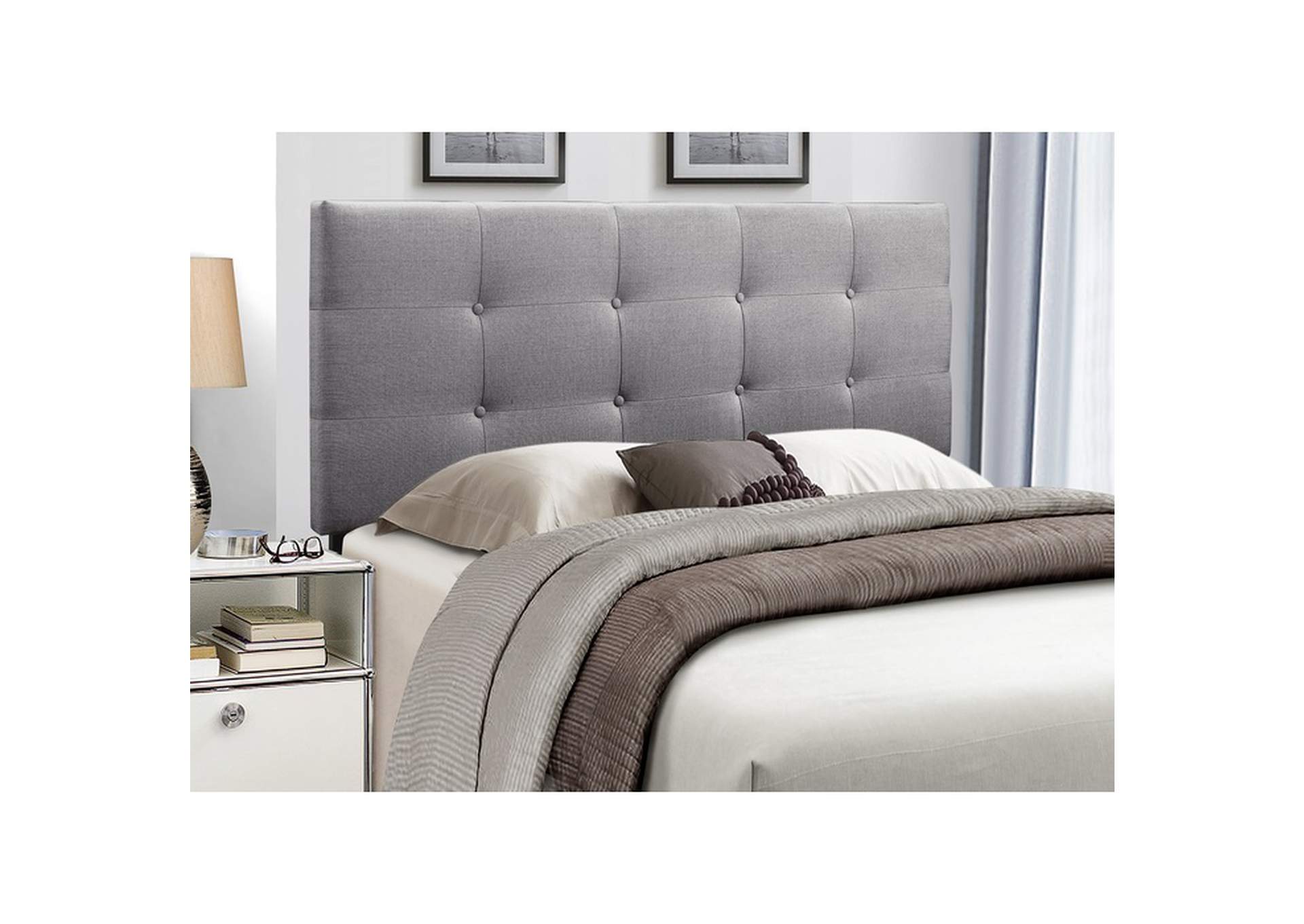 Grey Fabric Twin Headboard Only W/Grey Fabric,3A,Homelegance