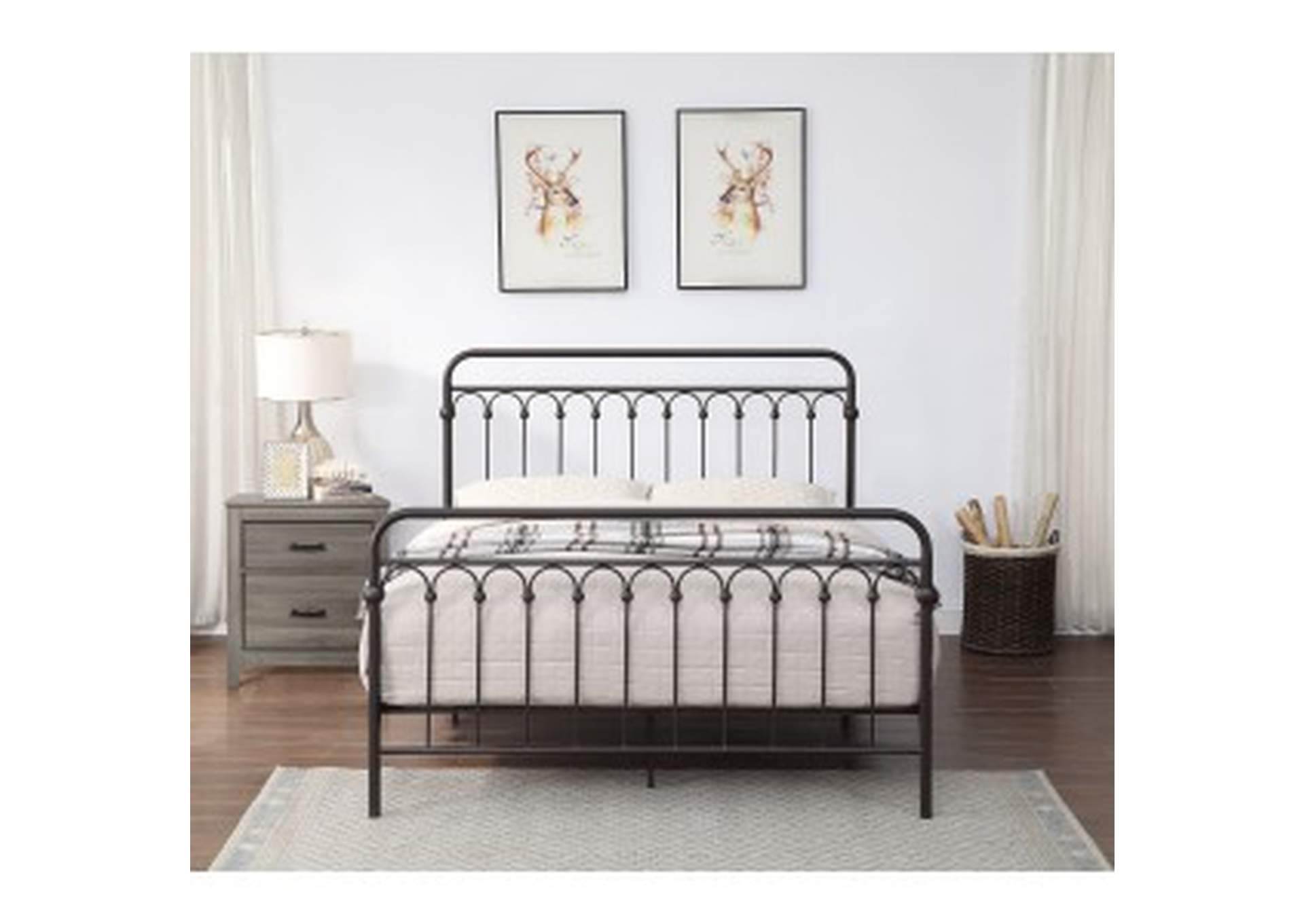 Metal Queen Bed, Bronze, 3A,Homelegance