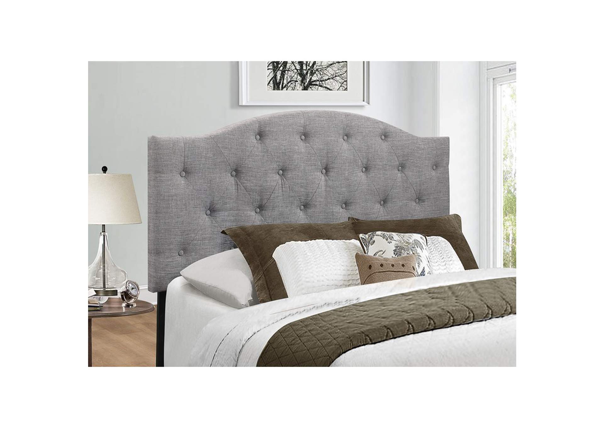 Grey Fabric Twin Headboard Only W/Grey Fabric,3A,Homelegance