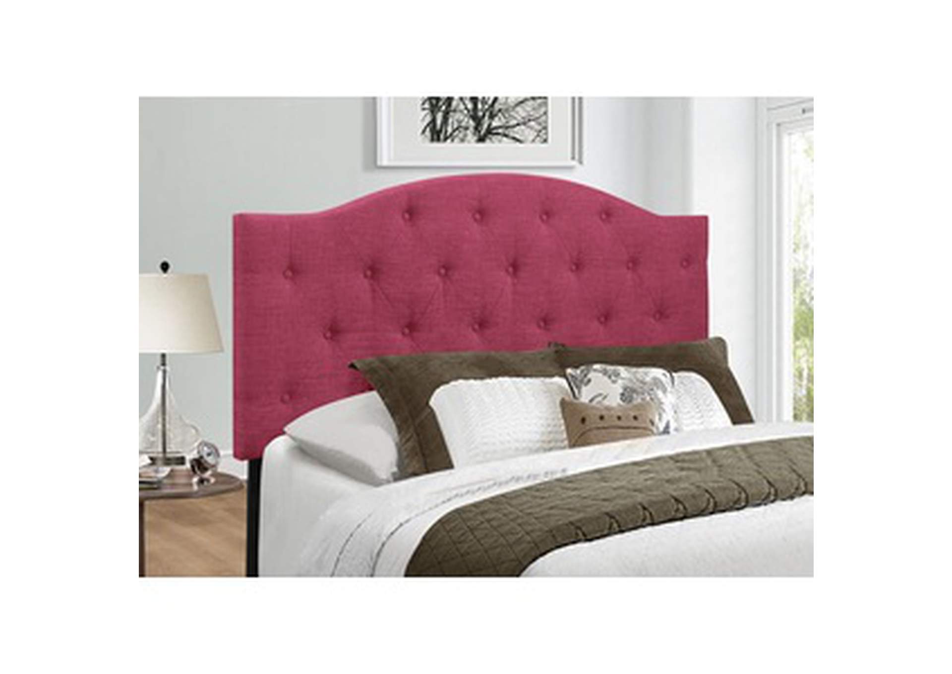 Pink Fabric Twin Headboard Only W/Pink Fabric,3A,Homelegance