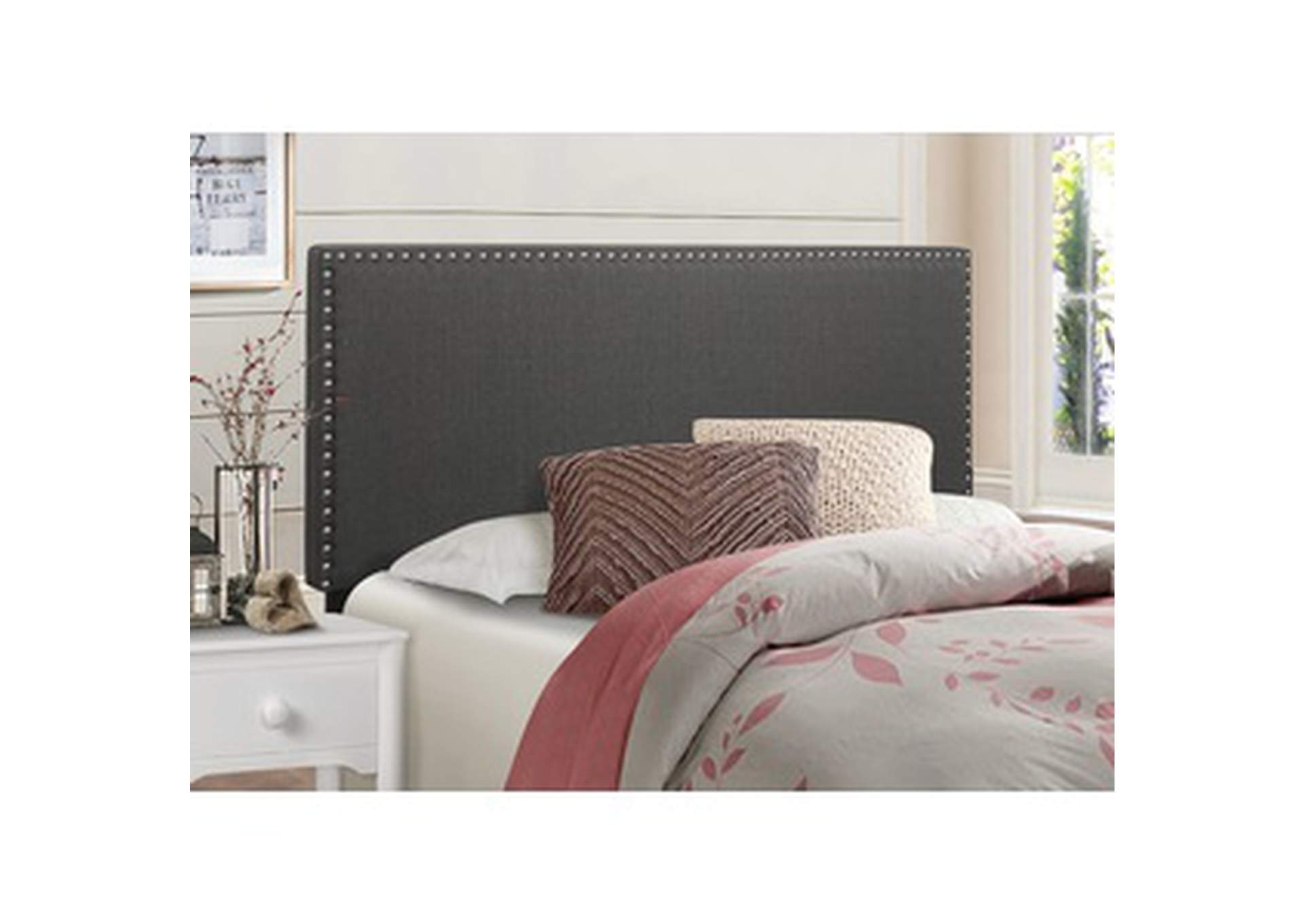 Dark Greyci Queen Headboard Only W/Dark Grey,3A,Homelegance