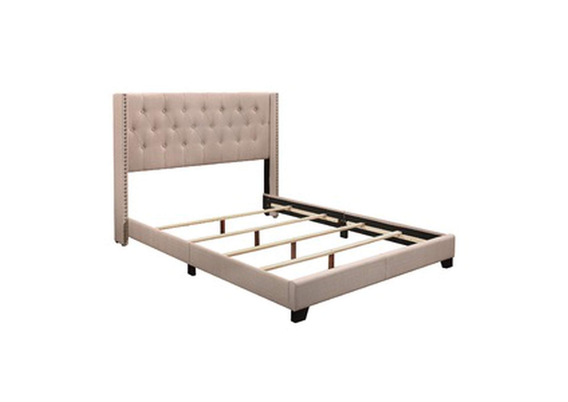 Beige Fabric Queen Bed W/Beige Fabric, 3A,Homelegance