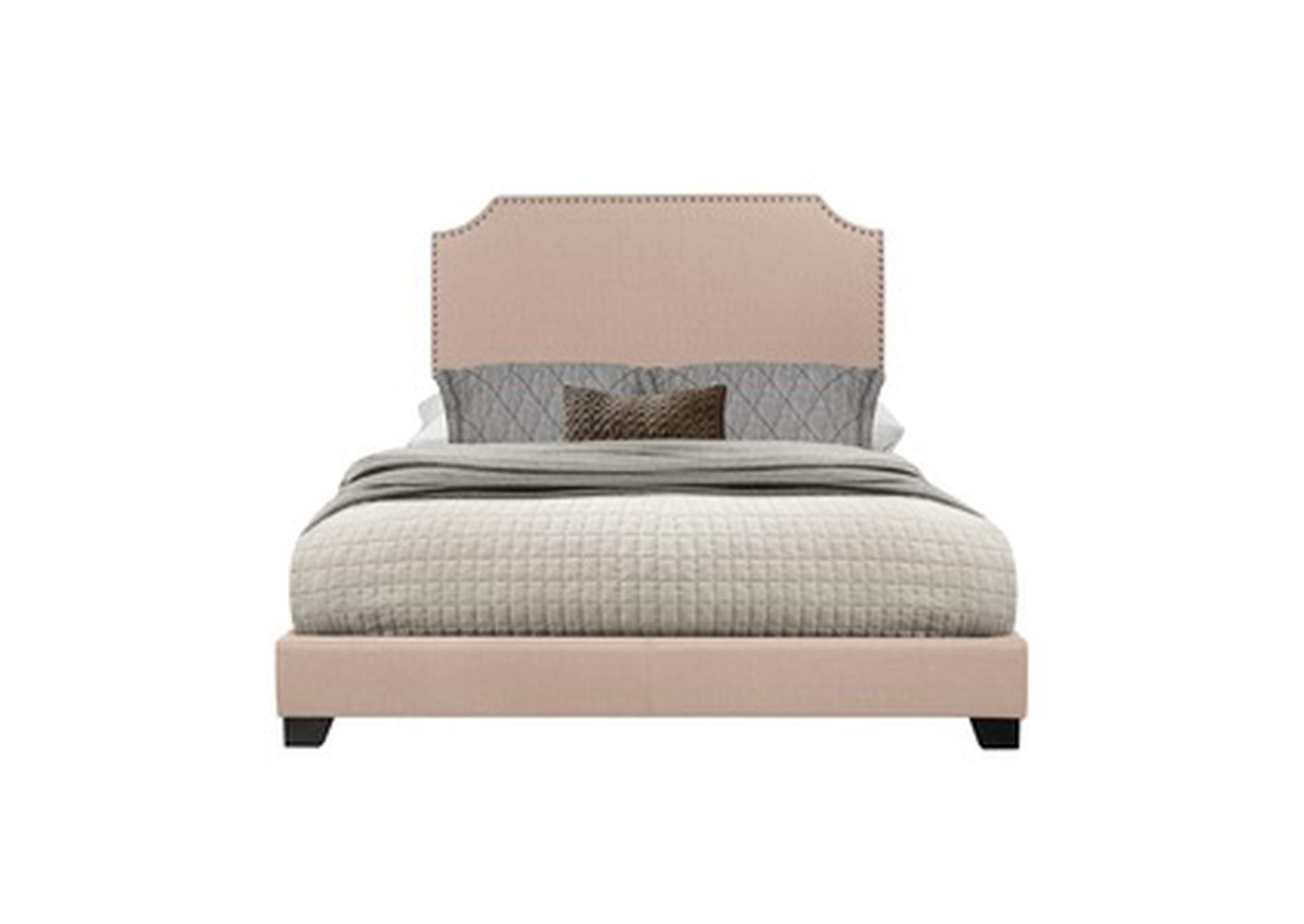Beige Fabric Queen Bed W/Beige Fabric,3A,Homelegance