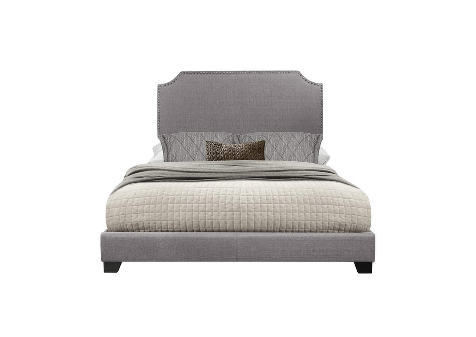 Grey Fabric Queen Bed W/Grey Fabric,3A,Homelegance