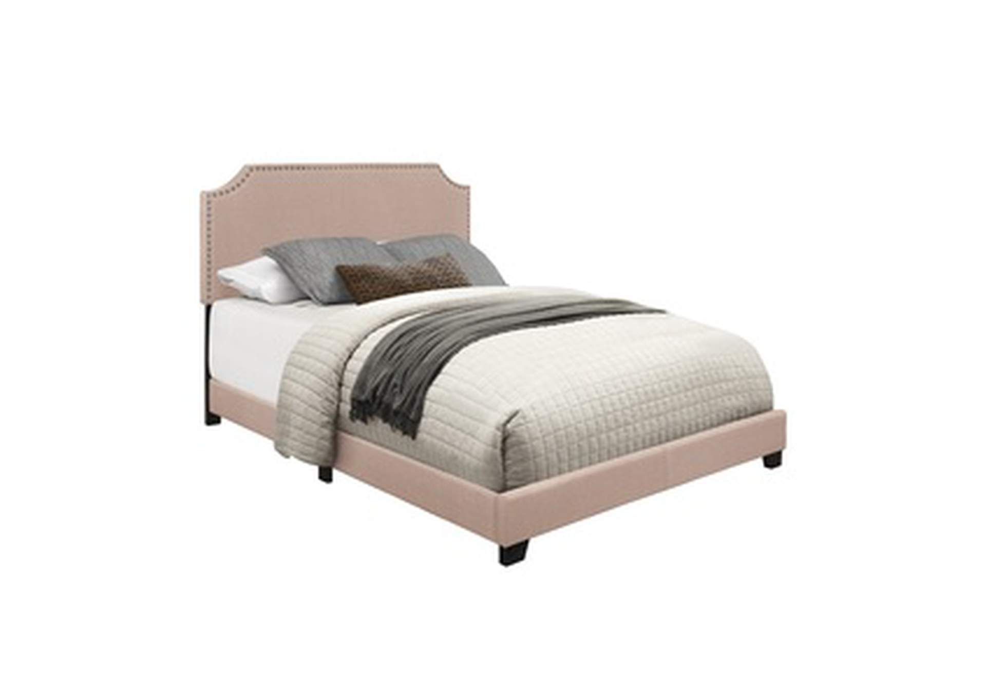Beige Fabric King Bed W/Beige Fabric,3A,Homelegance