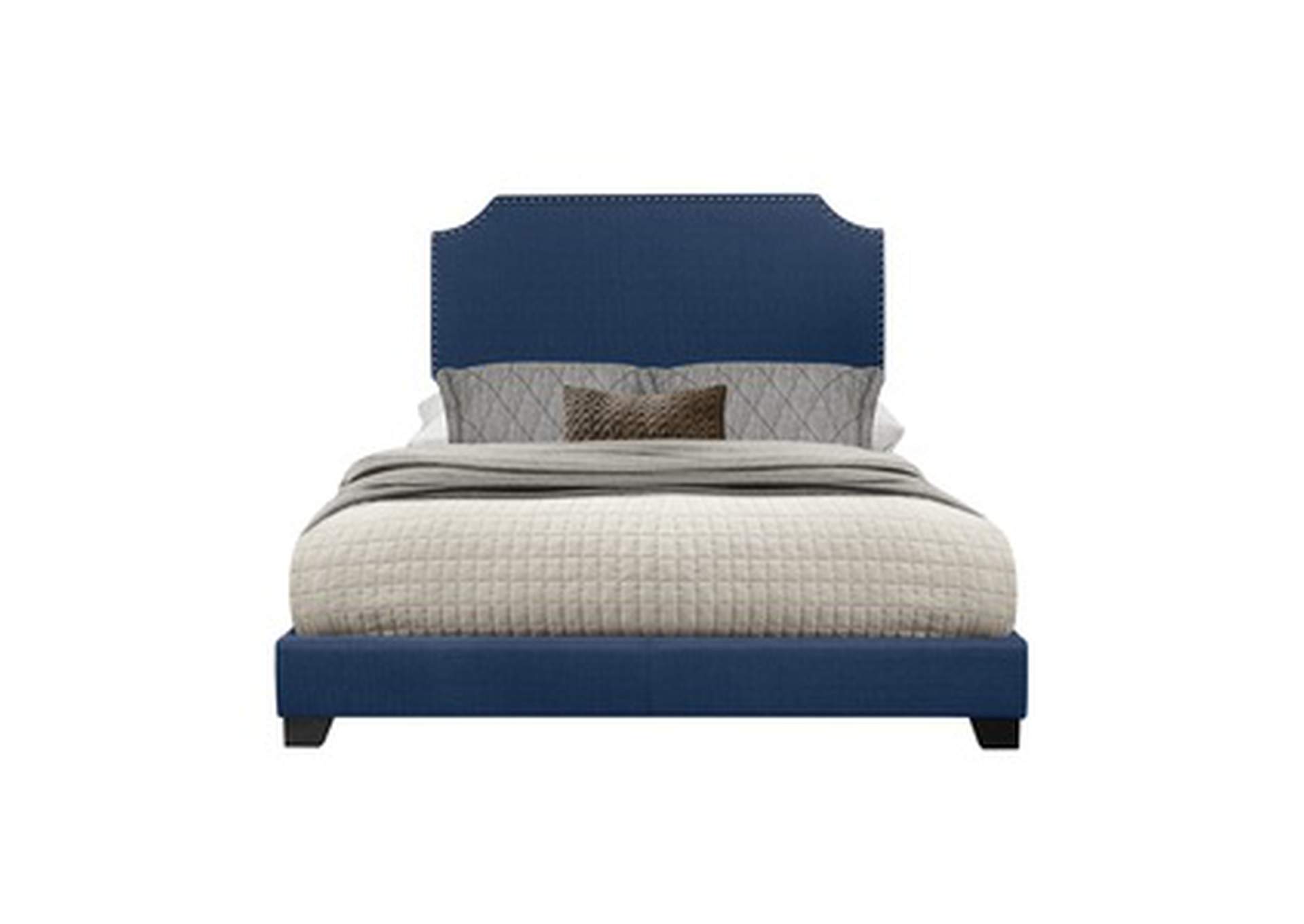 Blue Fabric King Bed W/Blue Fabric,3A,Homelegance