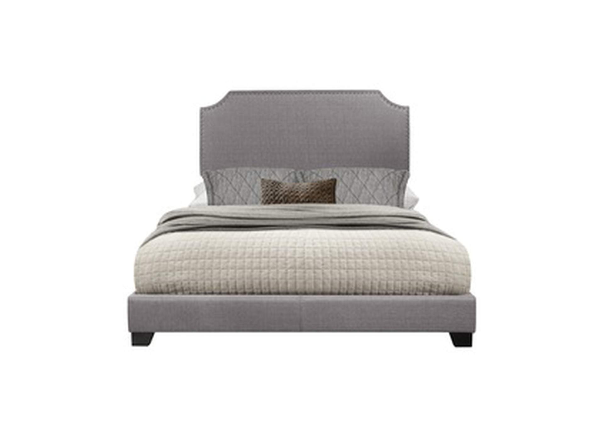 Grey Fabric King Bed W/Grey Fabric,3A,Homelegance
