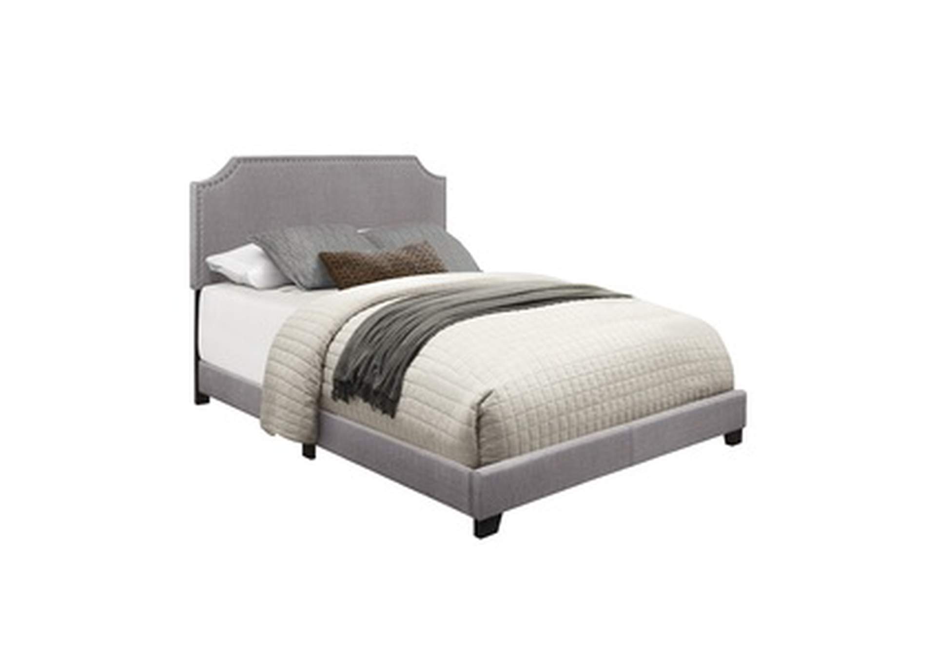 Grey Fabric King Bed W/Grey Fabric,3A,Homelegance