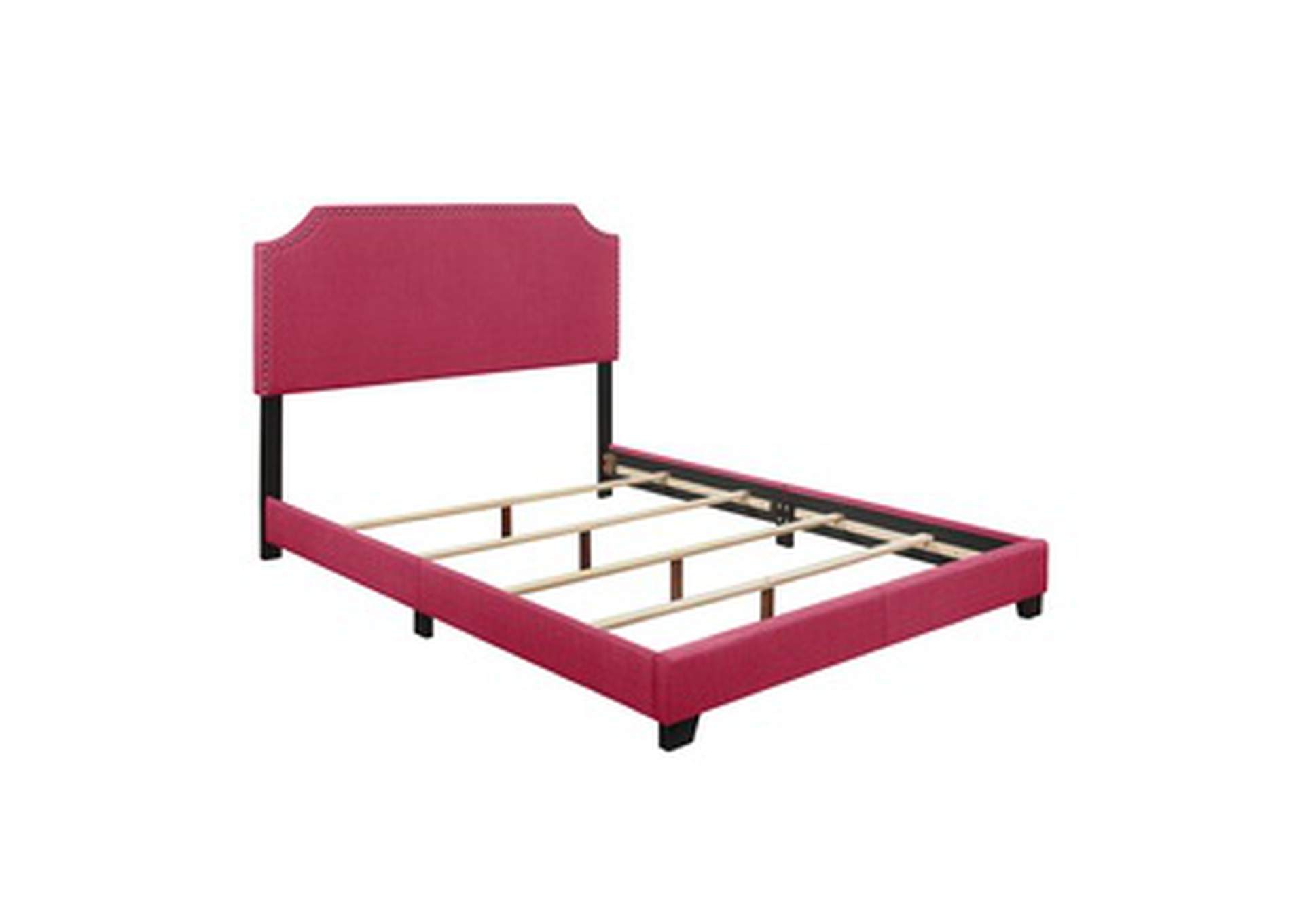 Pink Fabric Queen Bed W/Pink Fabric,3A,Homelegance