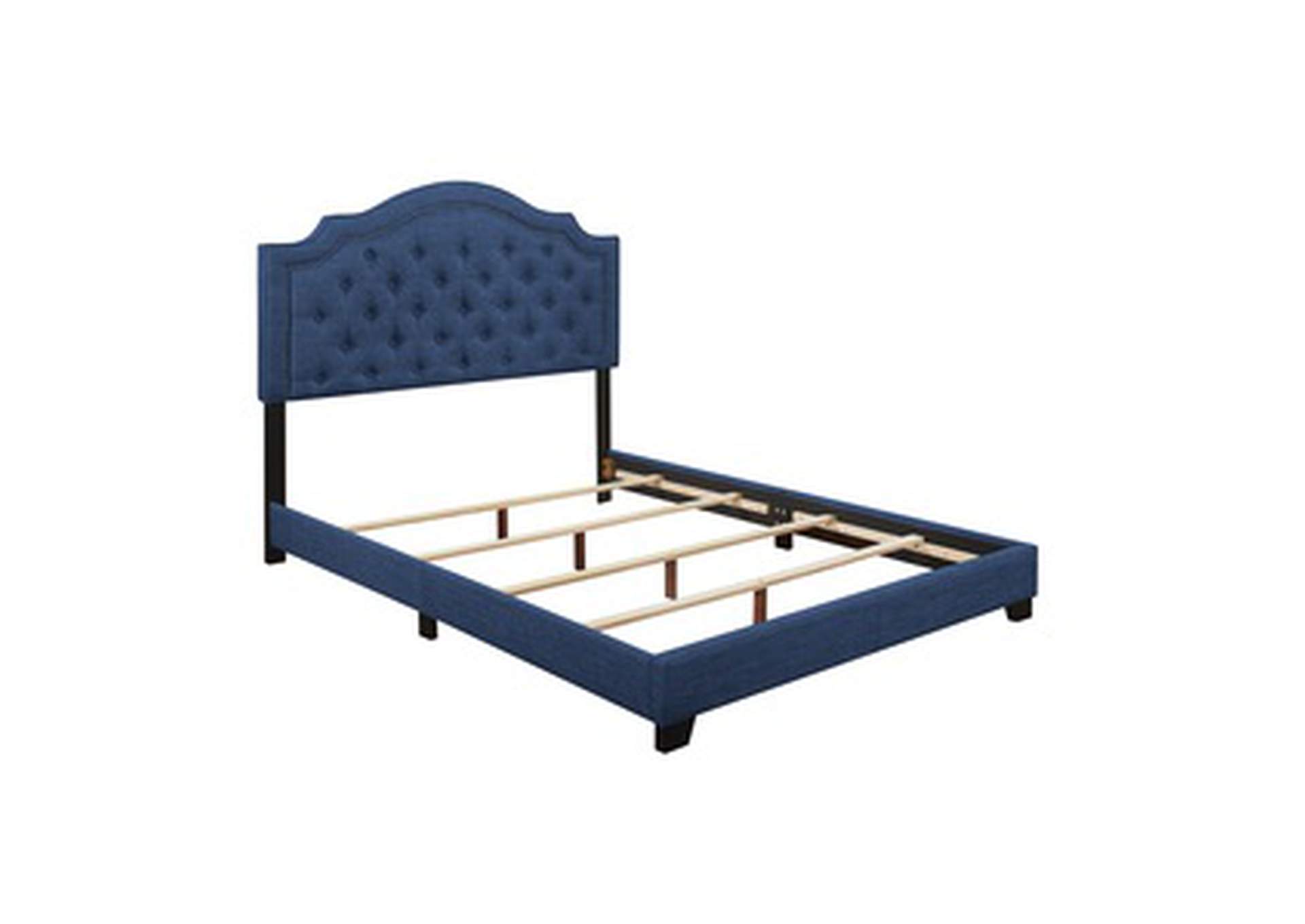 Blue Fabric King Bed W/Blue Fabric,Homelegance