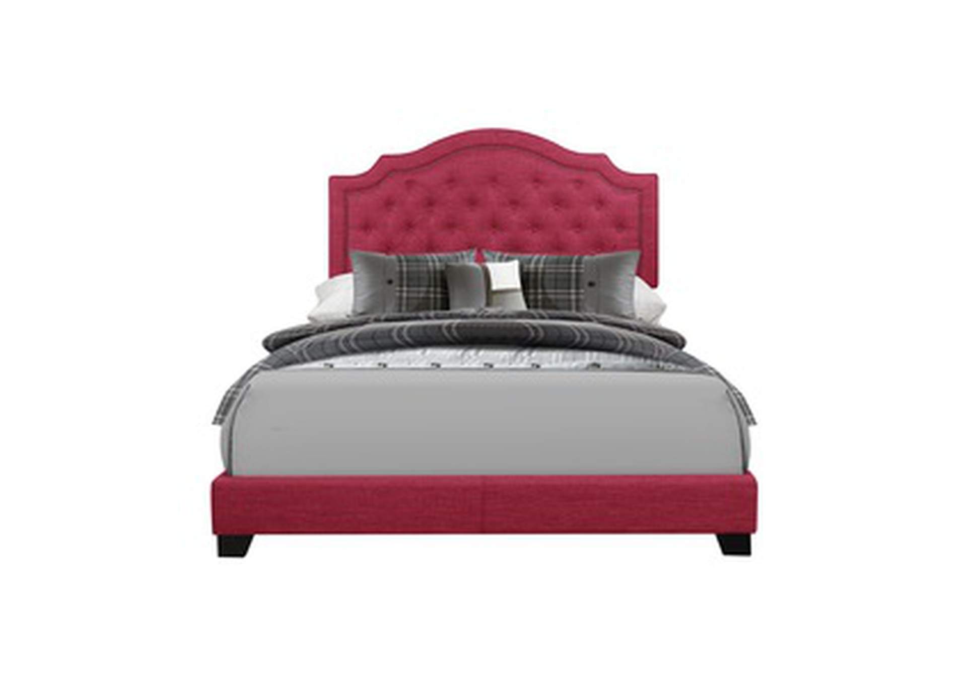 Pink Fabric King Bed W/Pink Fabric,Homelegance