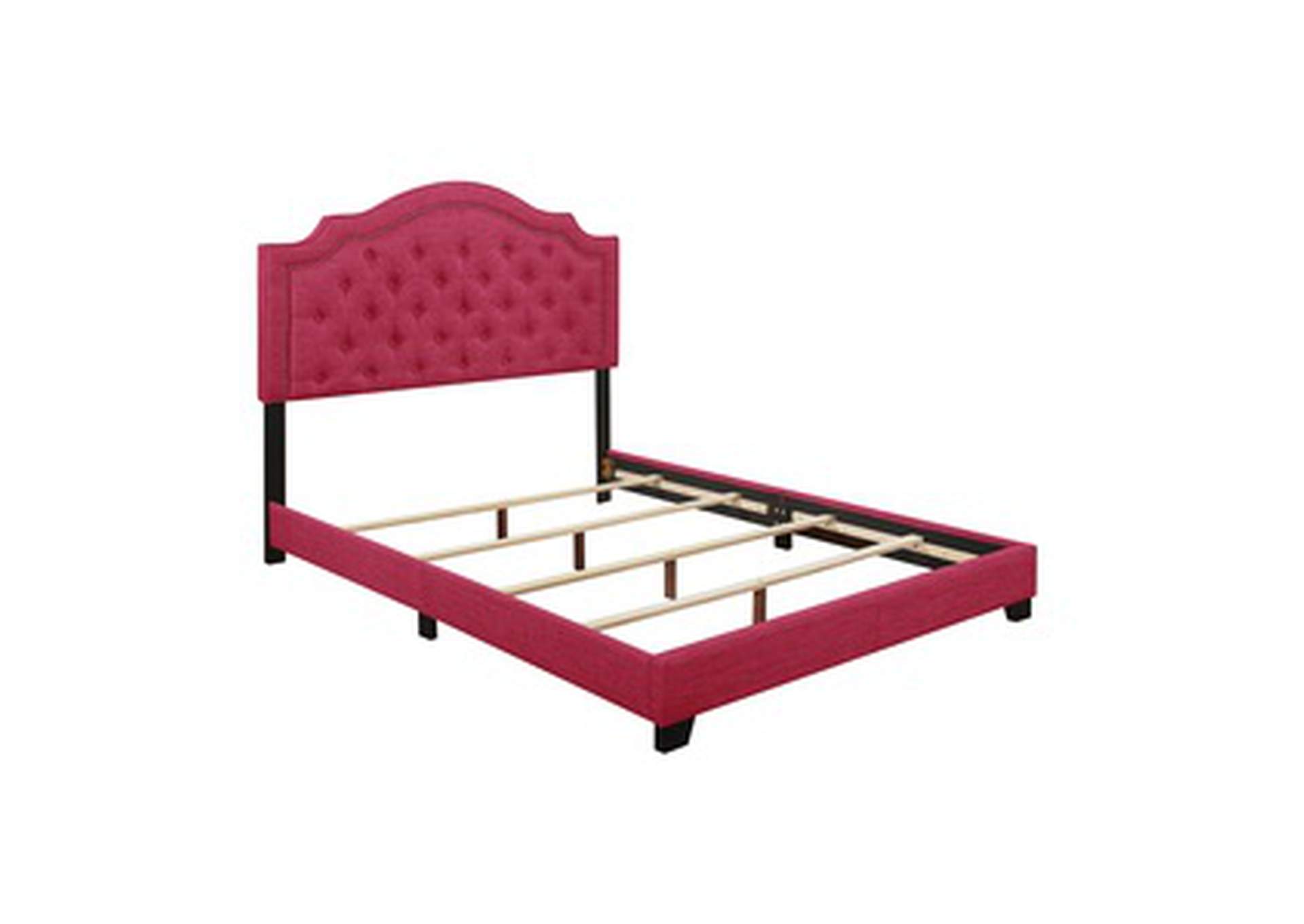 Pink Fabric King Bed W/Pink Fabric,Homelegance
