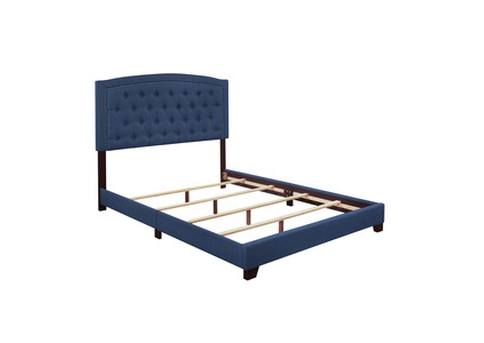 Blue Fabric Queen Bed W/Blue Fabric,Homelegance