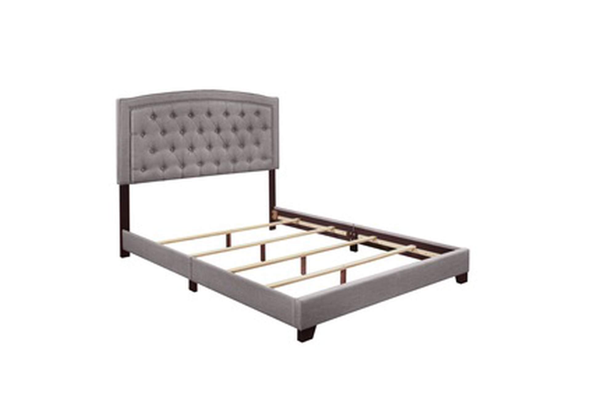 Grey Fabric Queen Bed W/Grey Fabric,Homelegance