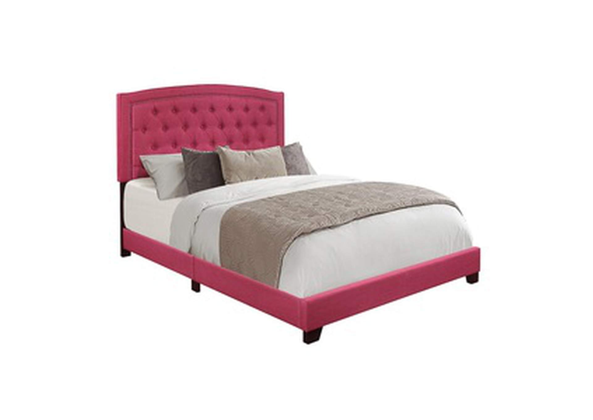 Pink Fabric King Bed W/Pink Fabric,Homelegance