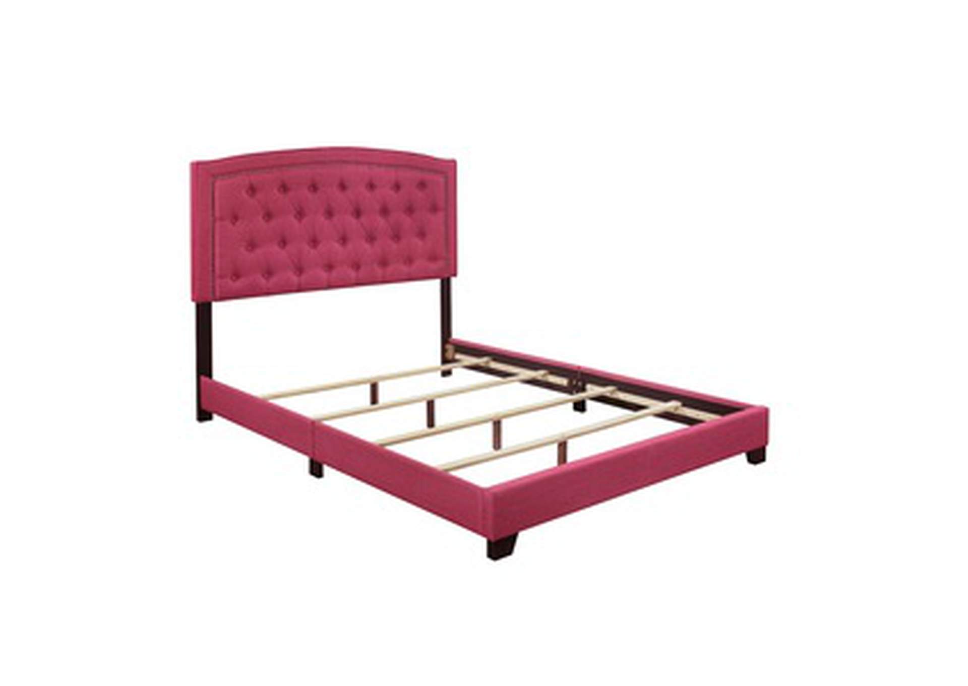 Pink Fabric King Bed W/Pink Fabric,Homelegance