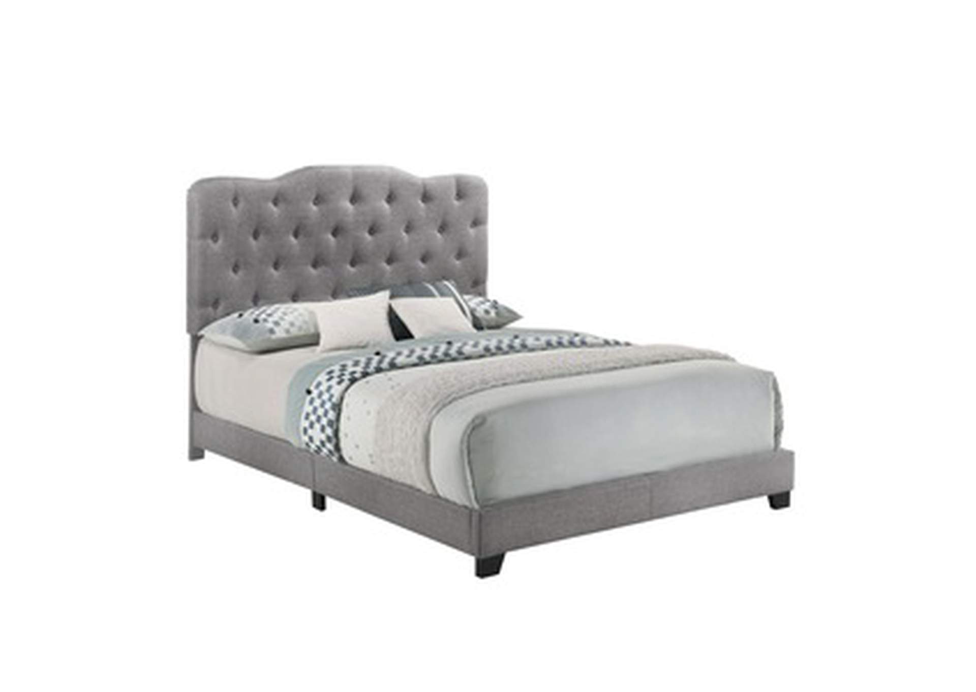 Grey Fabric King Bed W/Grey Fabric,Homelegance