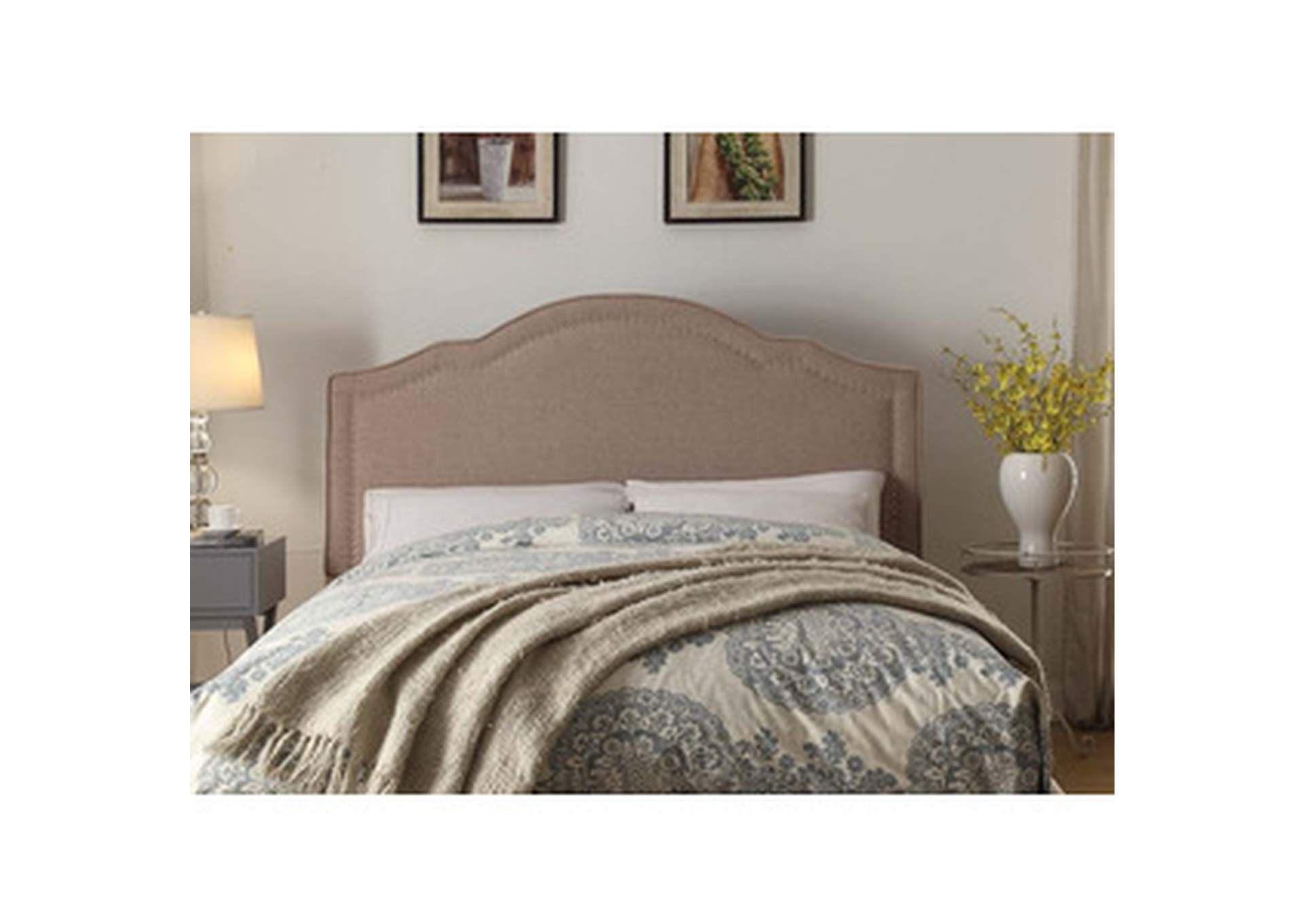 Queen Headboard Only, Beige Finish,Homelegance