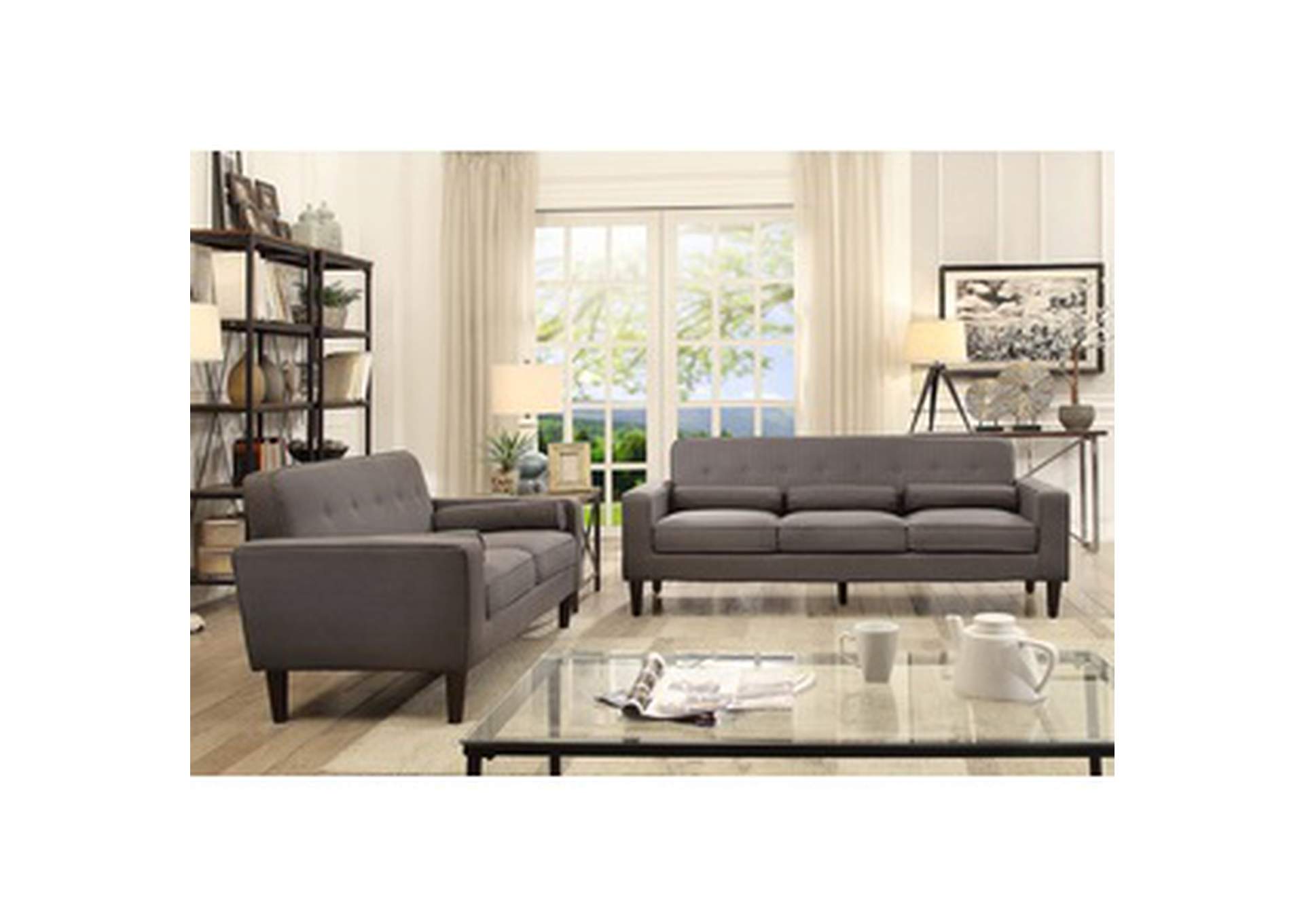 Gy2) Sofa (Sh3010S-Gy1 + Sh3010S-Gy2),Homelegance