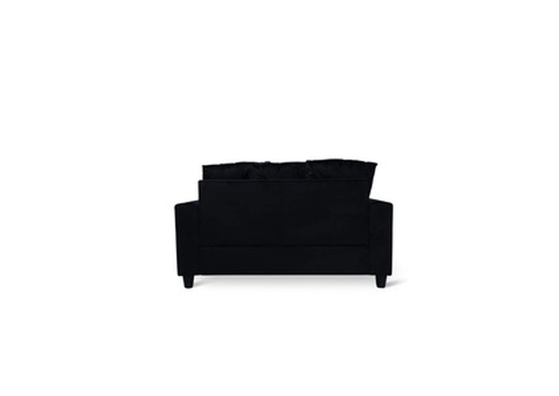 black velvet Love Seat W/Black Velvet W/2 Pillow,Homelegance