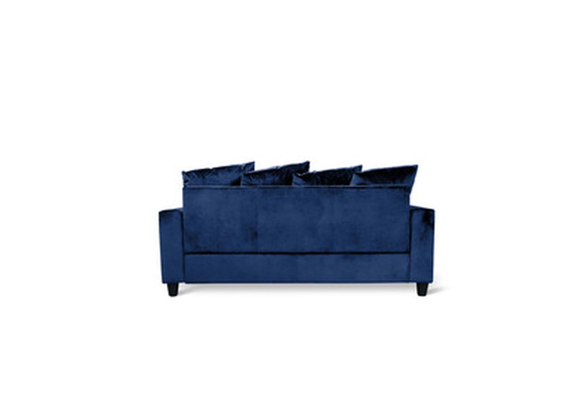 blue velvet Sofa W/Blue Velvet W/2 Pillow,Homelegance