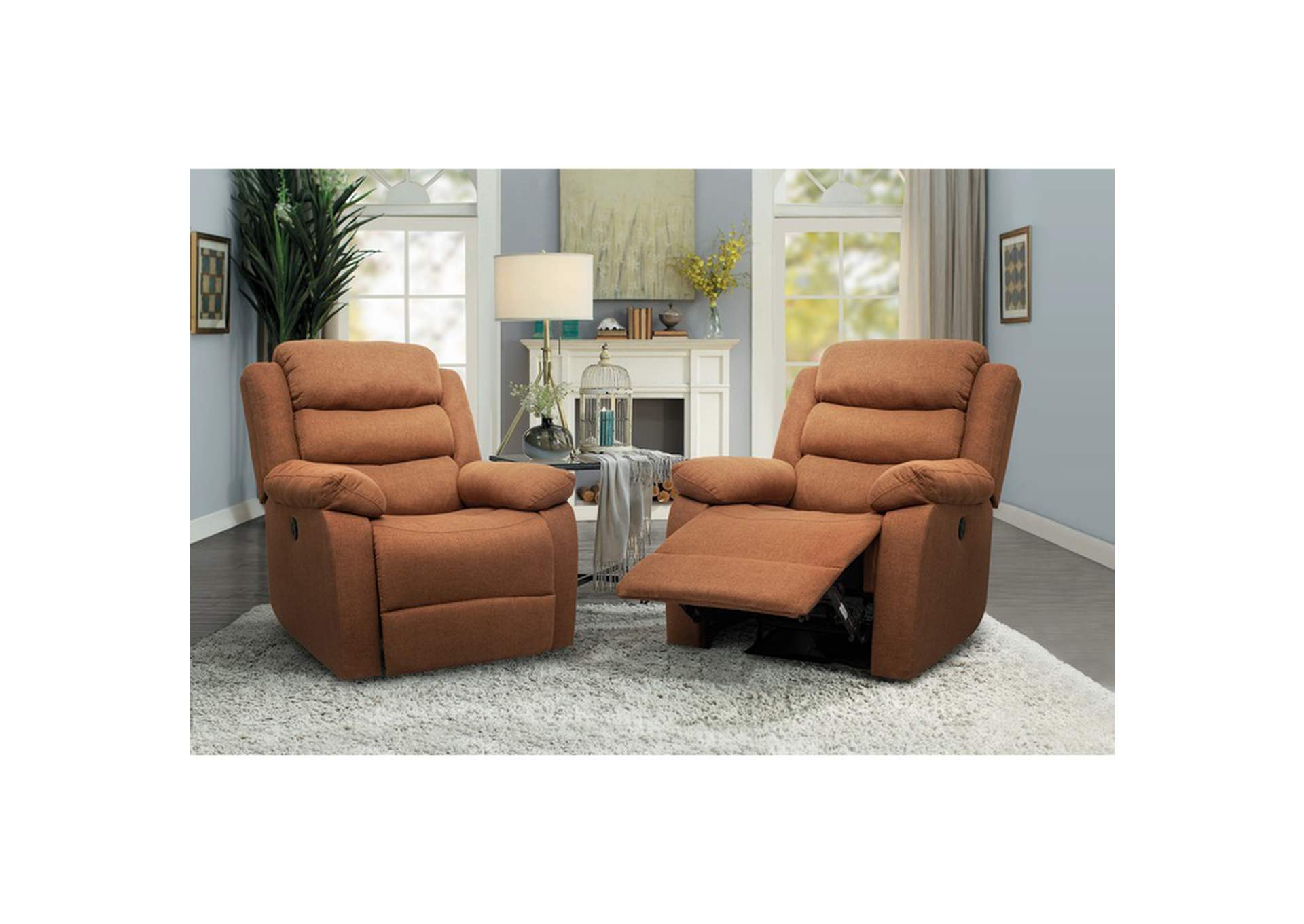 Power Reclining Chair W/Usb Charging Box,Homelegance