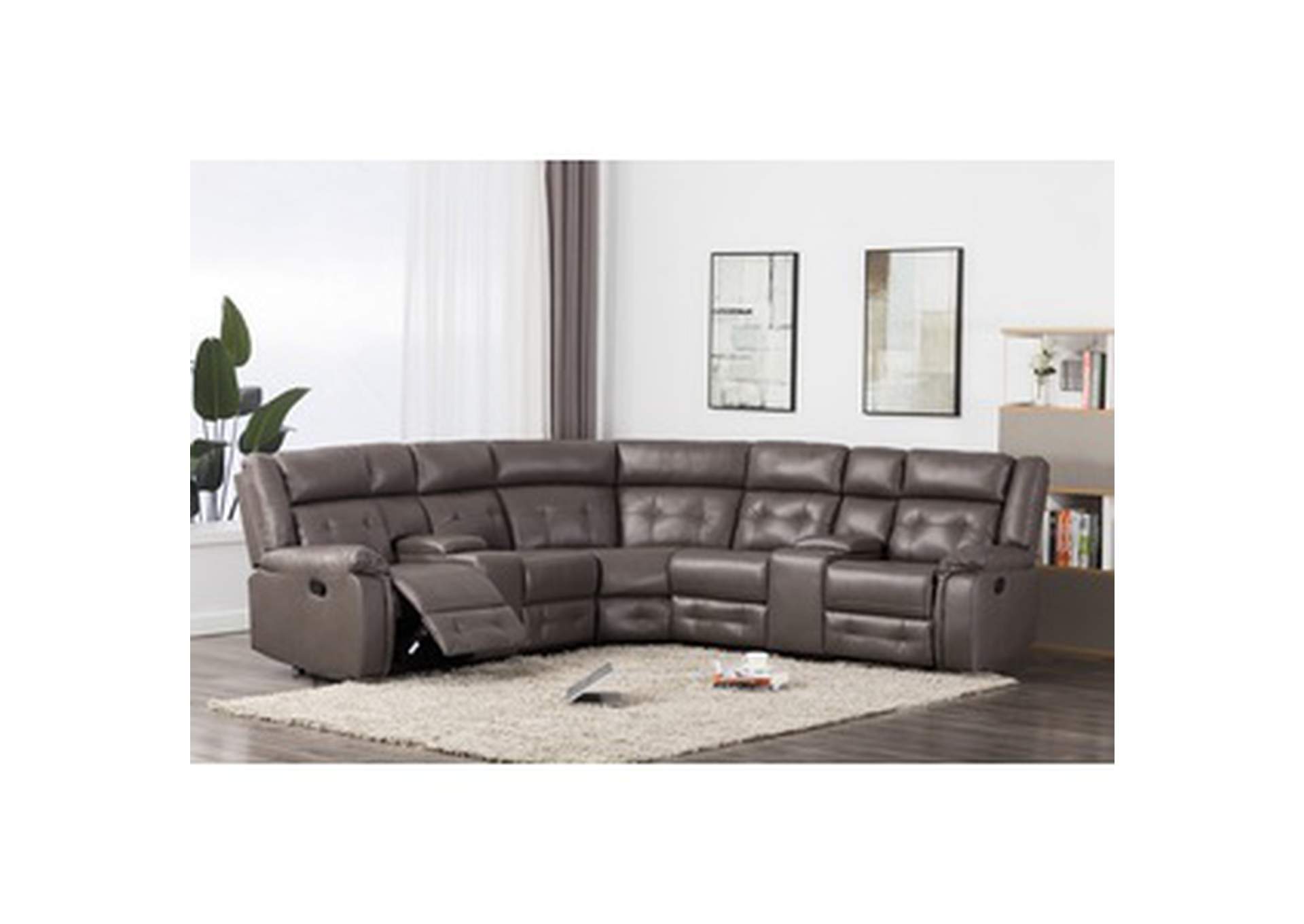 Sectionals Gray Finish Sectional, Gray Finish,Homelegance