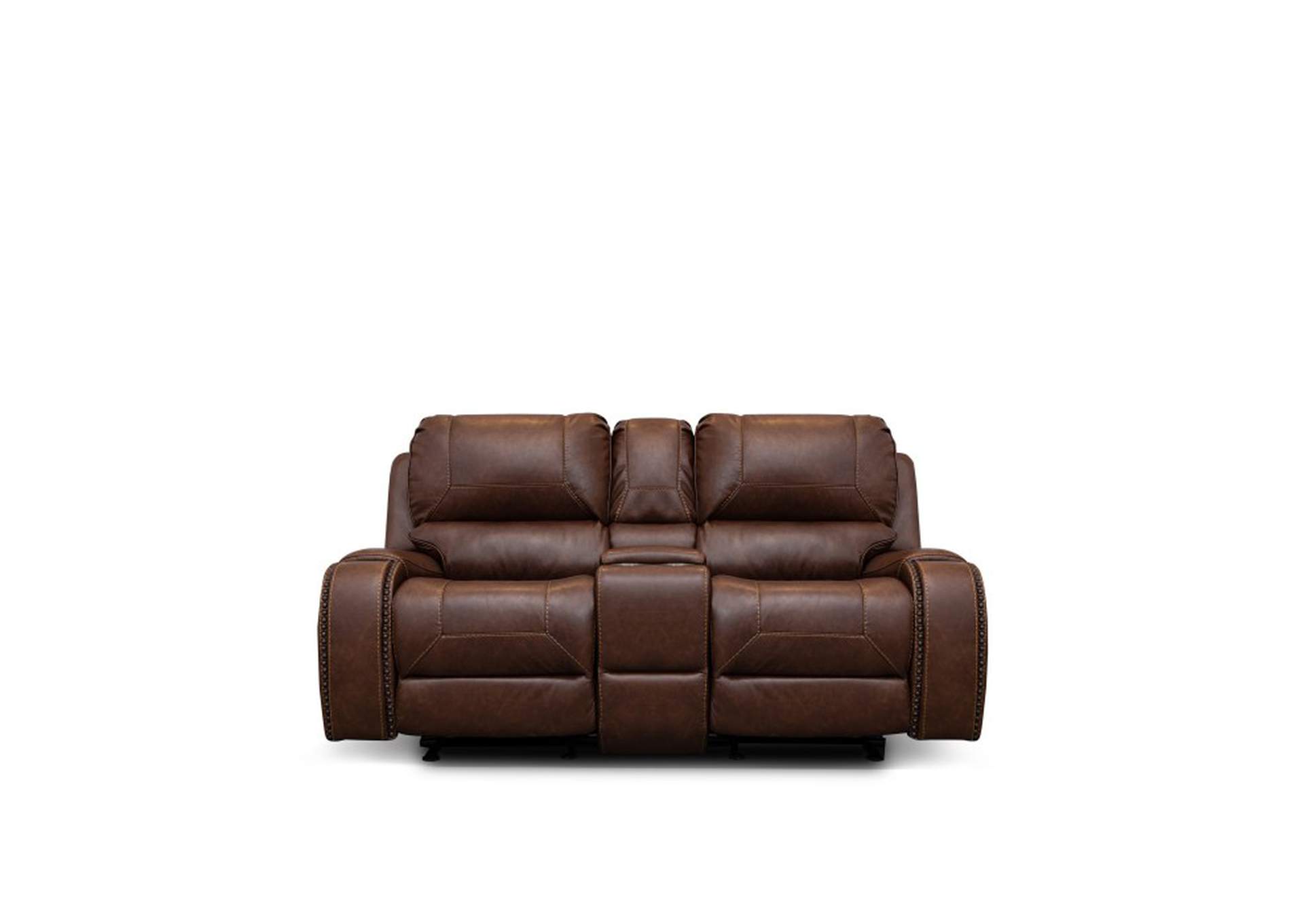 Double Glider Reclining Love Seat W/Center Console,Homelegance
