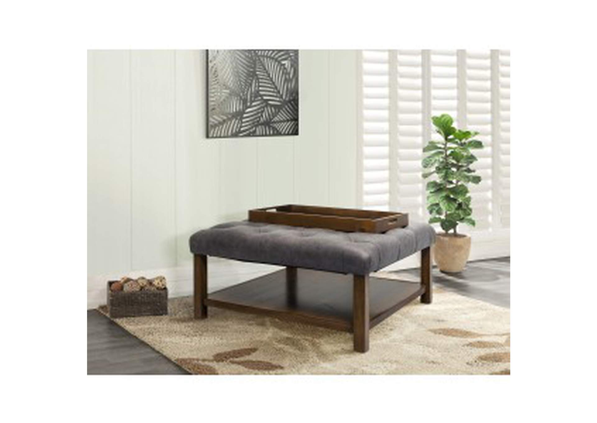 Coffee Ottoman Brown,Homelegance
