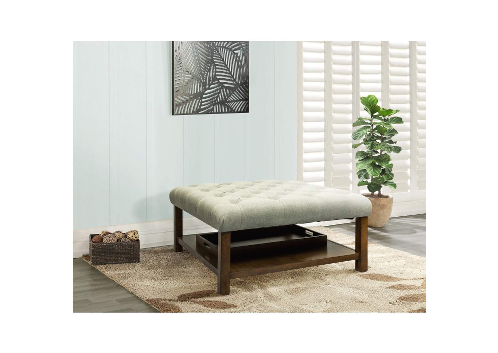 Coffee Ottoman Grey,Homelegance