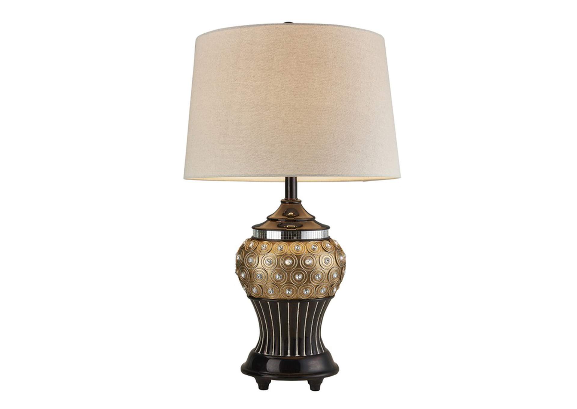 Gold/Brw Finish 28.75" Tbl Lamp, Mosaic Tiles/Rhinestones, Gold/Brw Finish,Homelegance