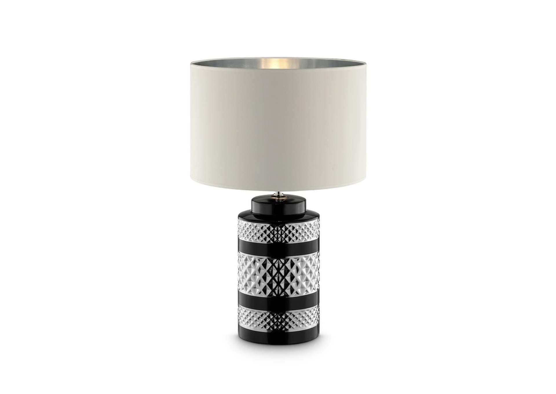 Black & Wht 26.50"H Table Lamp, Ceramic,Black & Wht,Homelegance