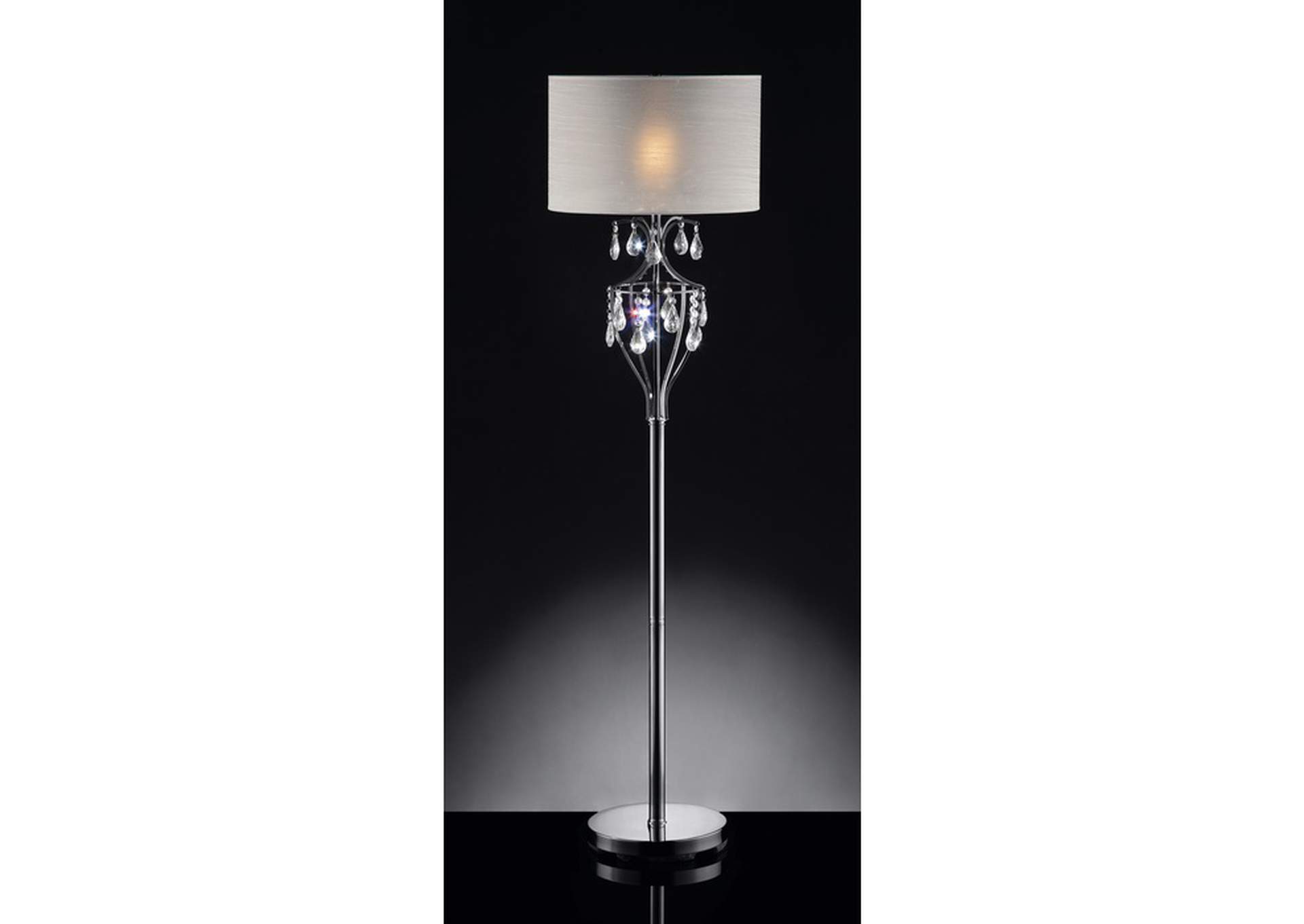 Floor Lamps 60" H Floor Lamp W/ Hanging Crystals,Homelegance