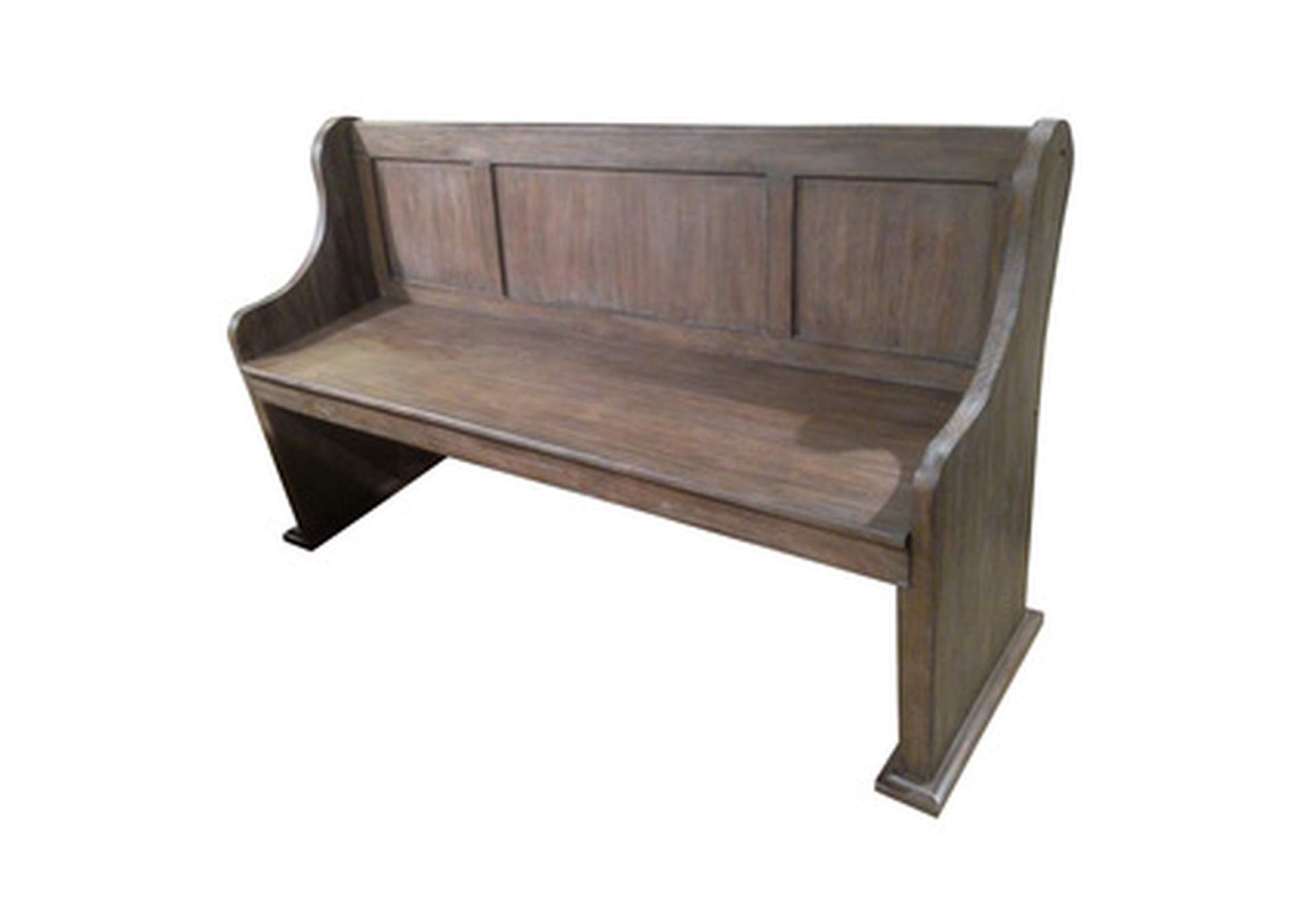 Airbush oak Bench W/ Curved Arms, Airbush Oak, 3A,Homelegance