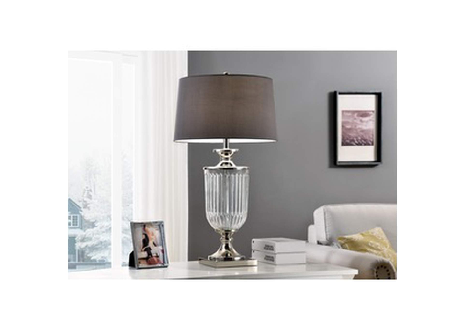 32.50"H Amelie Glass Table Lamp,Homelegance