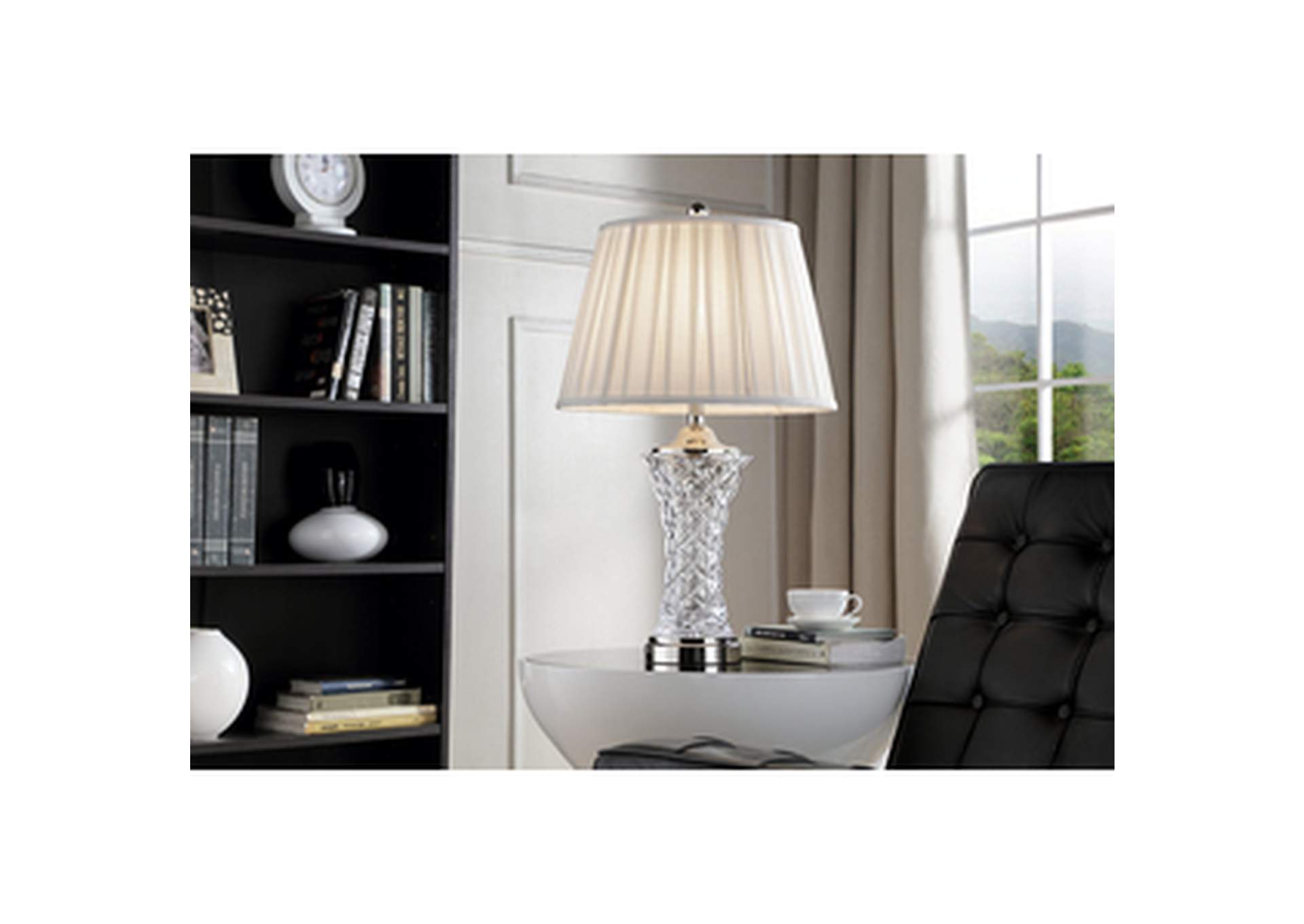 28.5" H Crystal Glass Table Lamp,Homelegance