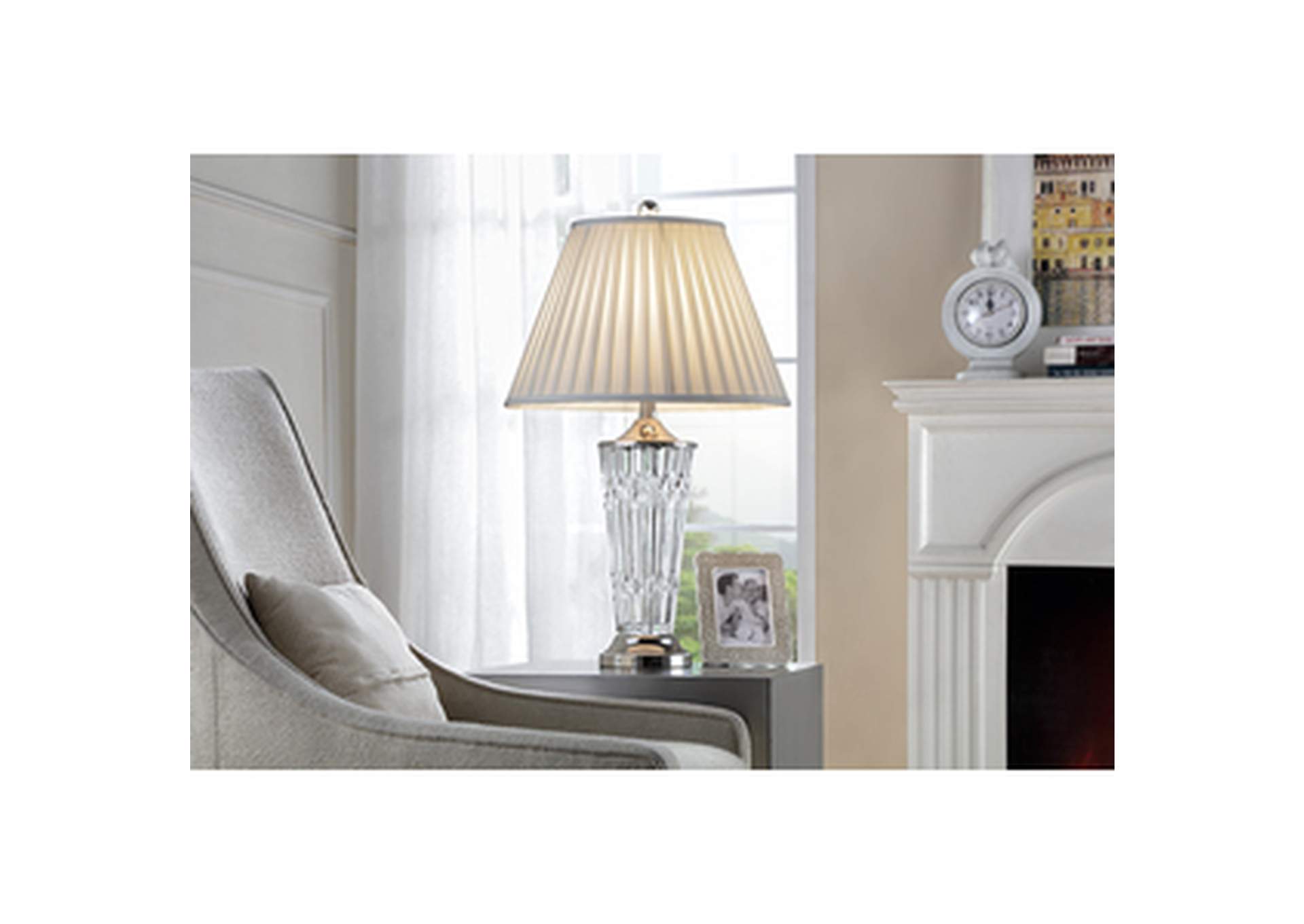 29" H Crystal Glass Table Lamp,Homelegance